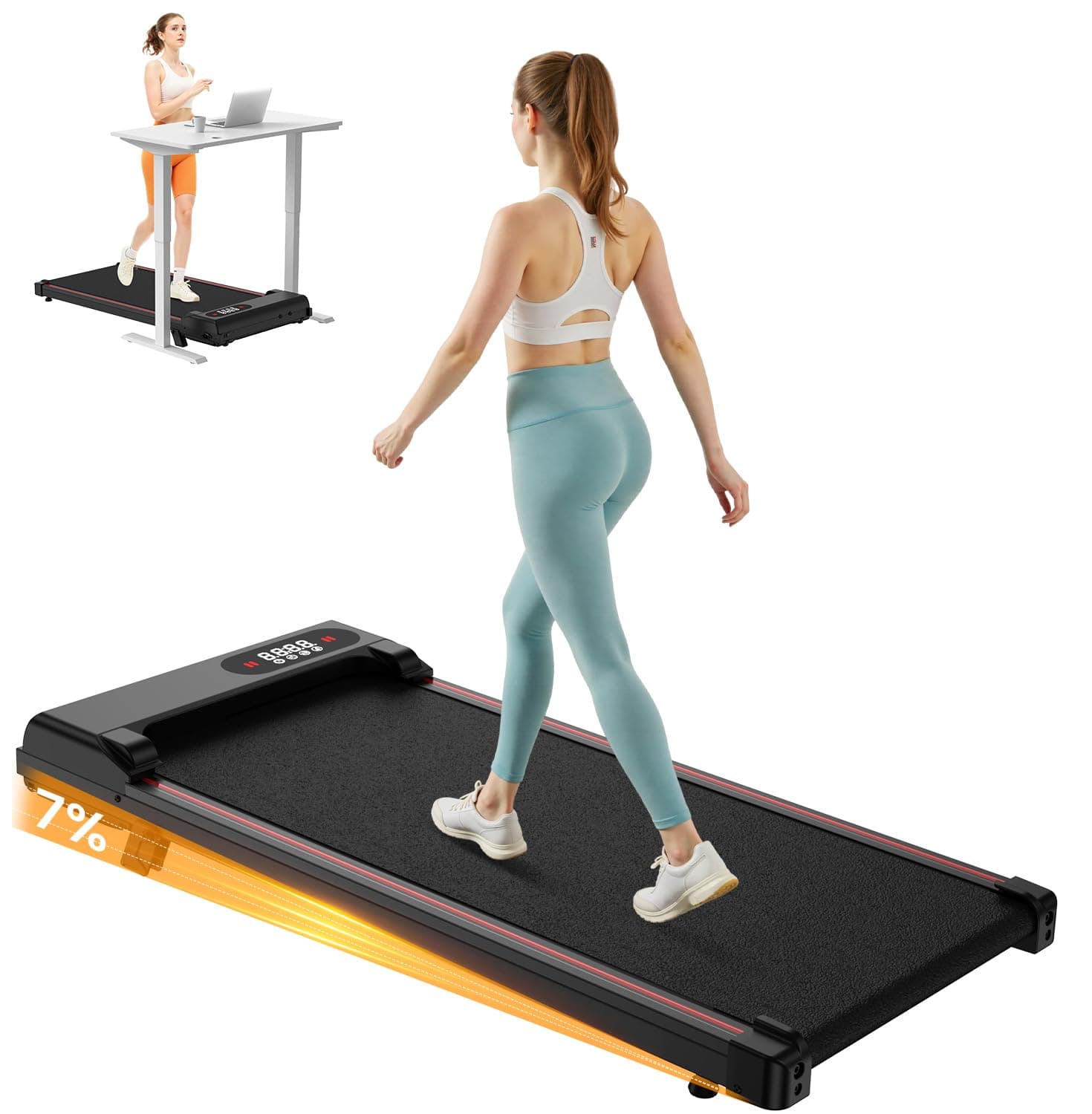 HOMEFITNESSCODE Walking Pad Laufband mit Neigung