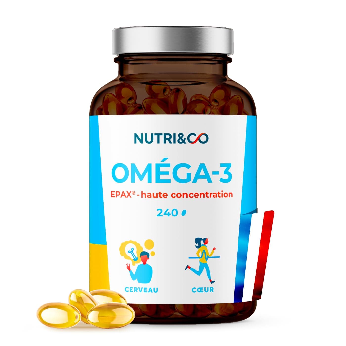 NUTRI & CO NUTRI & CO Omega 3 Huile de Poissons Sauvages EPAX®