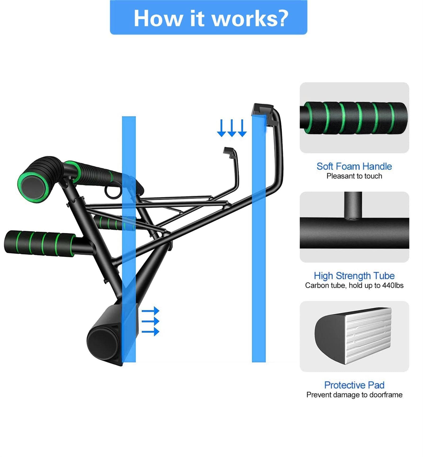 HAKENO Doorway Pull Up Bar – Bild 4