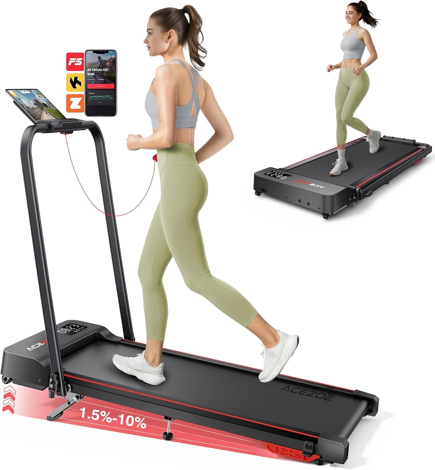 Acezoe 6 in 1 laufband für zuhause klappbar,Walking Pad mit
