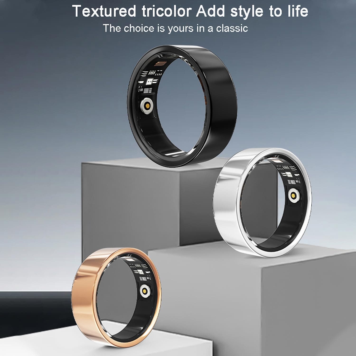 LONGLU Smart Ring voor Heren Vrouwen Fitness Tracker Ring – Bild 8