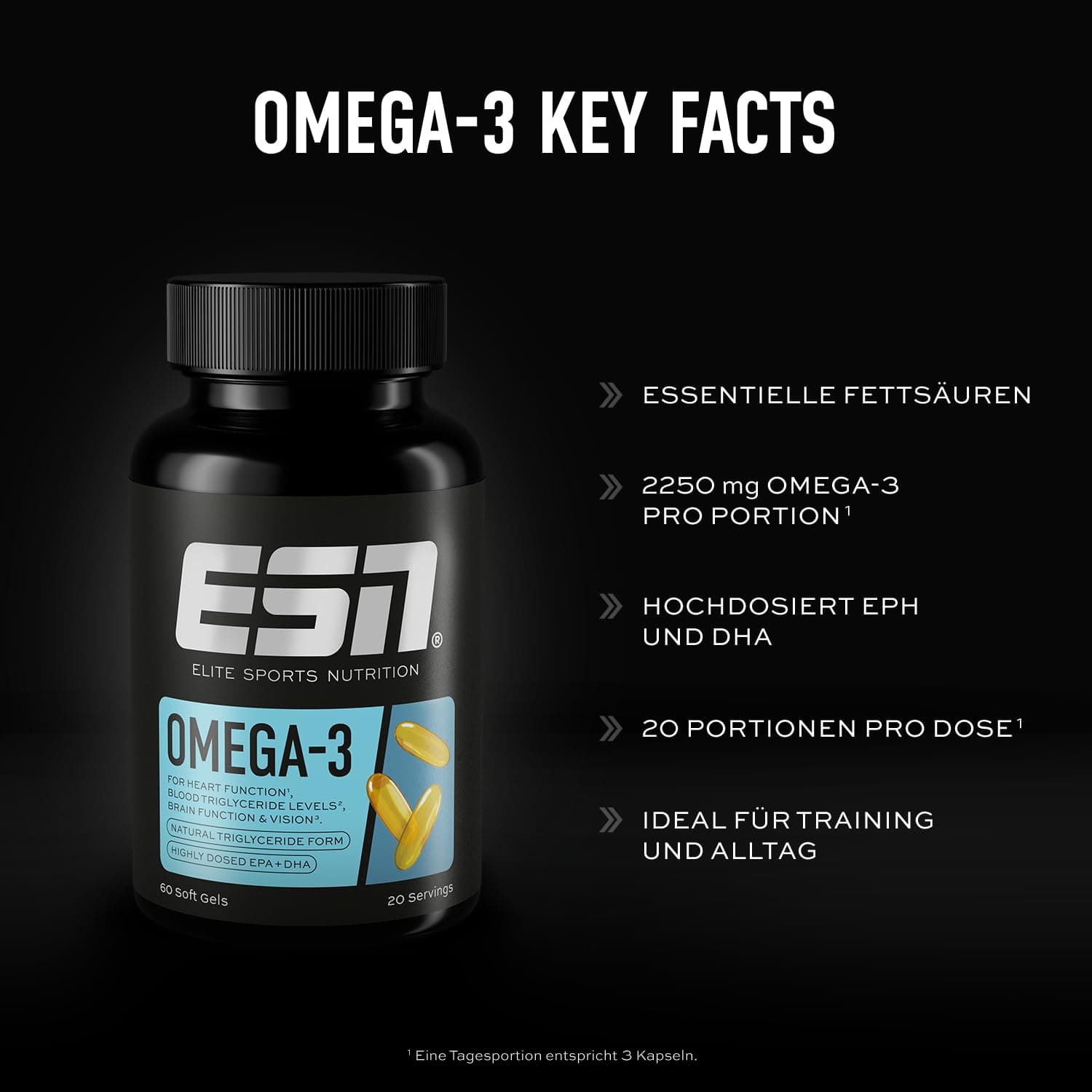 ESN Omega-3, 60 Kapseln – Bild 3