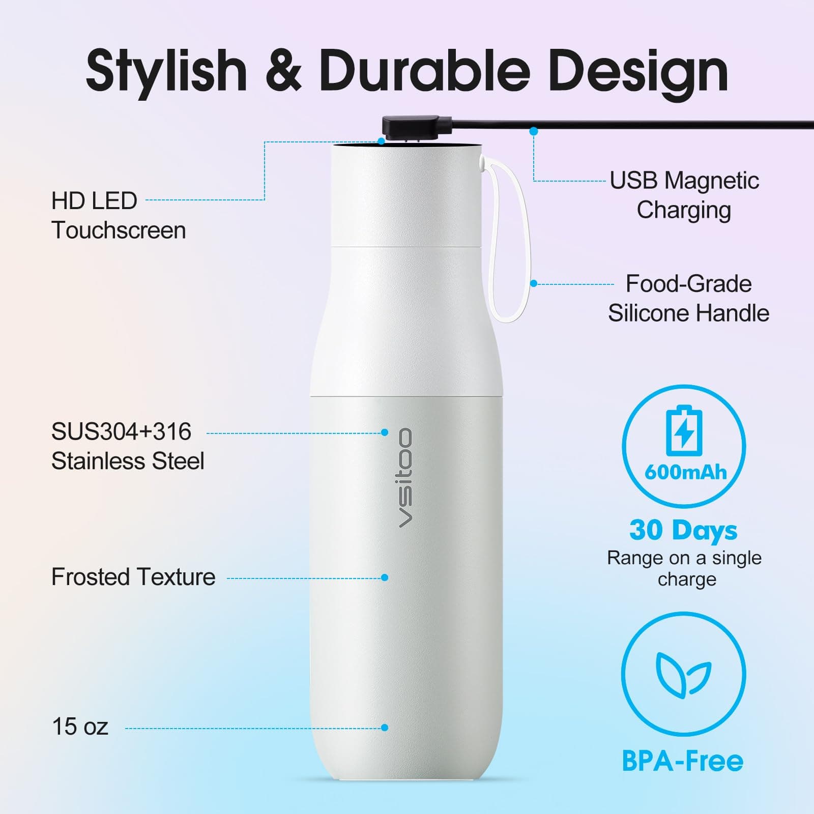 VSITOO Mini-Smart-Wasserflasche – Bild 5