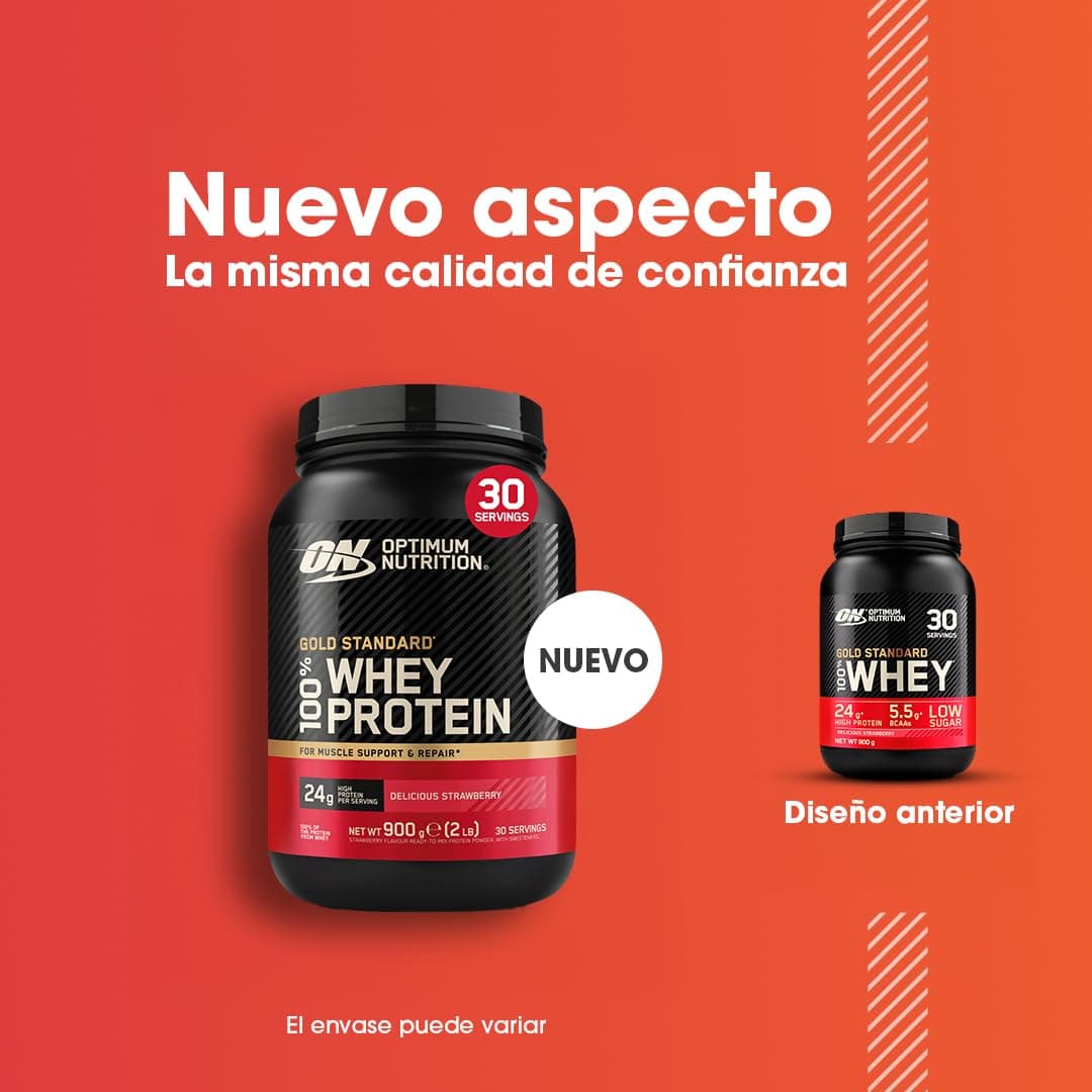Optimum Nutrition Gold Standard 100% Whey, Proteína en Polvo, Sabor Fresa Deliciosa, 900g – Bild 2
