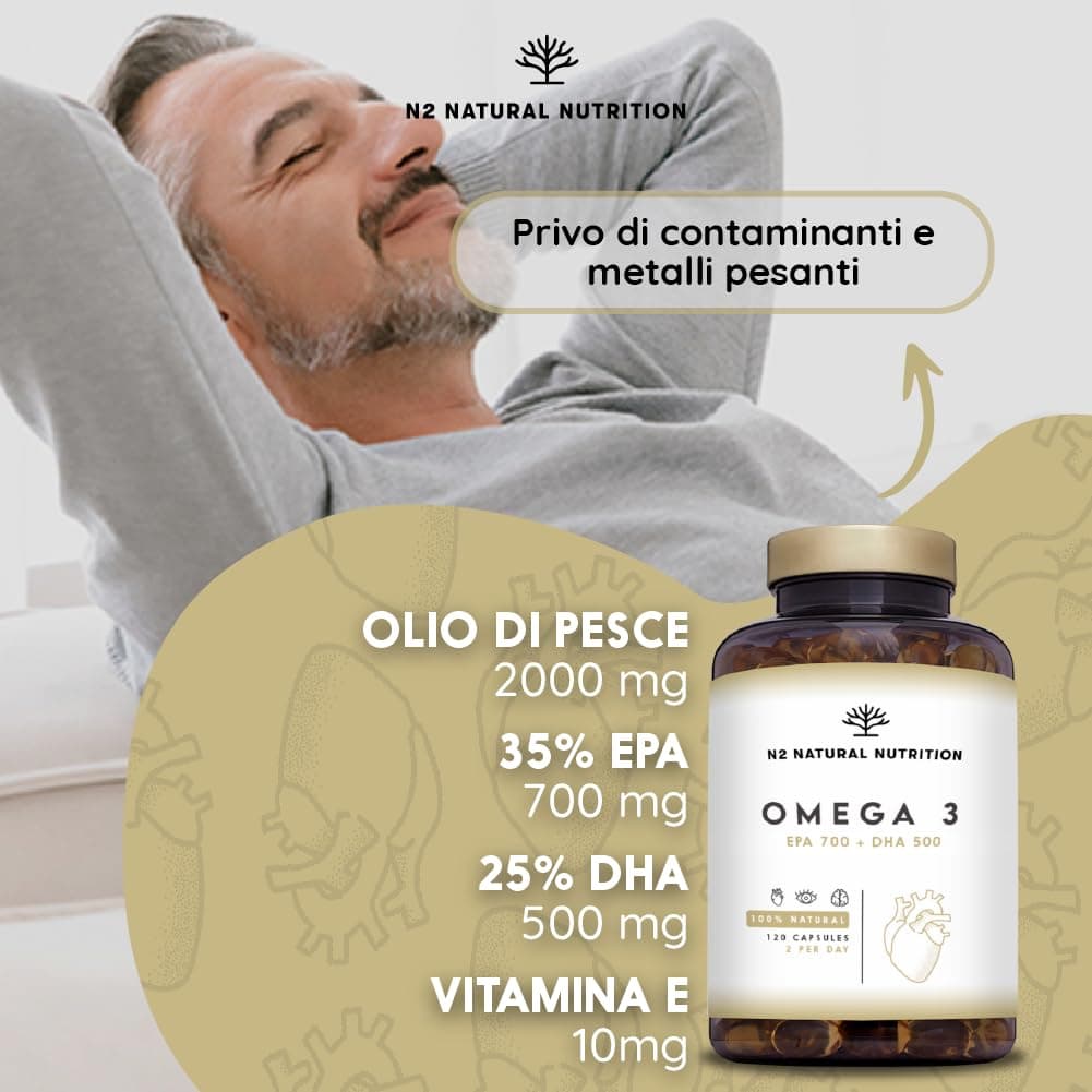 N2 Natural Nutrition Omega 3 Olio di Pesce 2000 mg – Bild 3