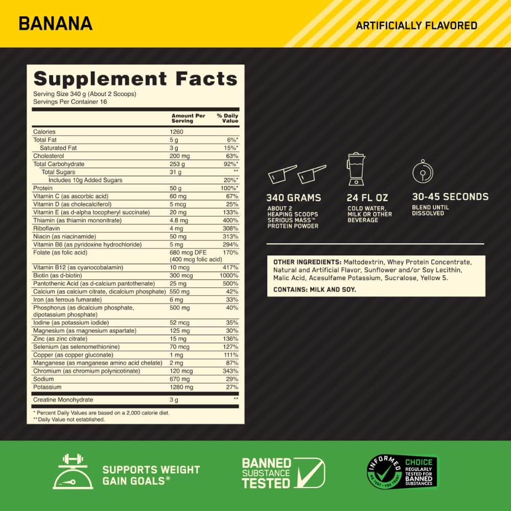 Optimum Nutrition Serious Mass Protein Powder High Calorie – Bild 2