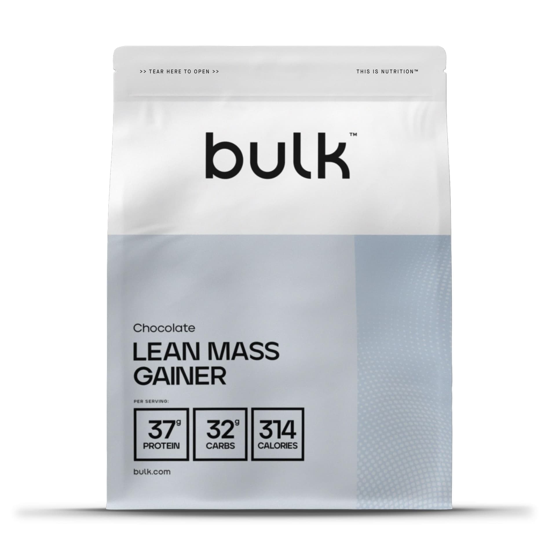Bulk Bulk Gainer Masse Sèche, Shake protéiné en poudre, gainer lean, glutamine, Chocolat, 1 kg