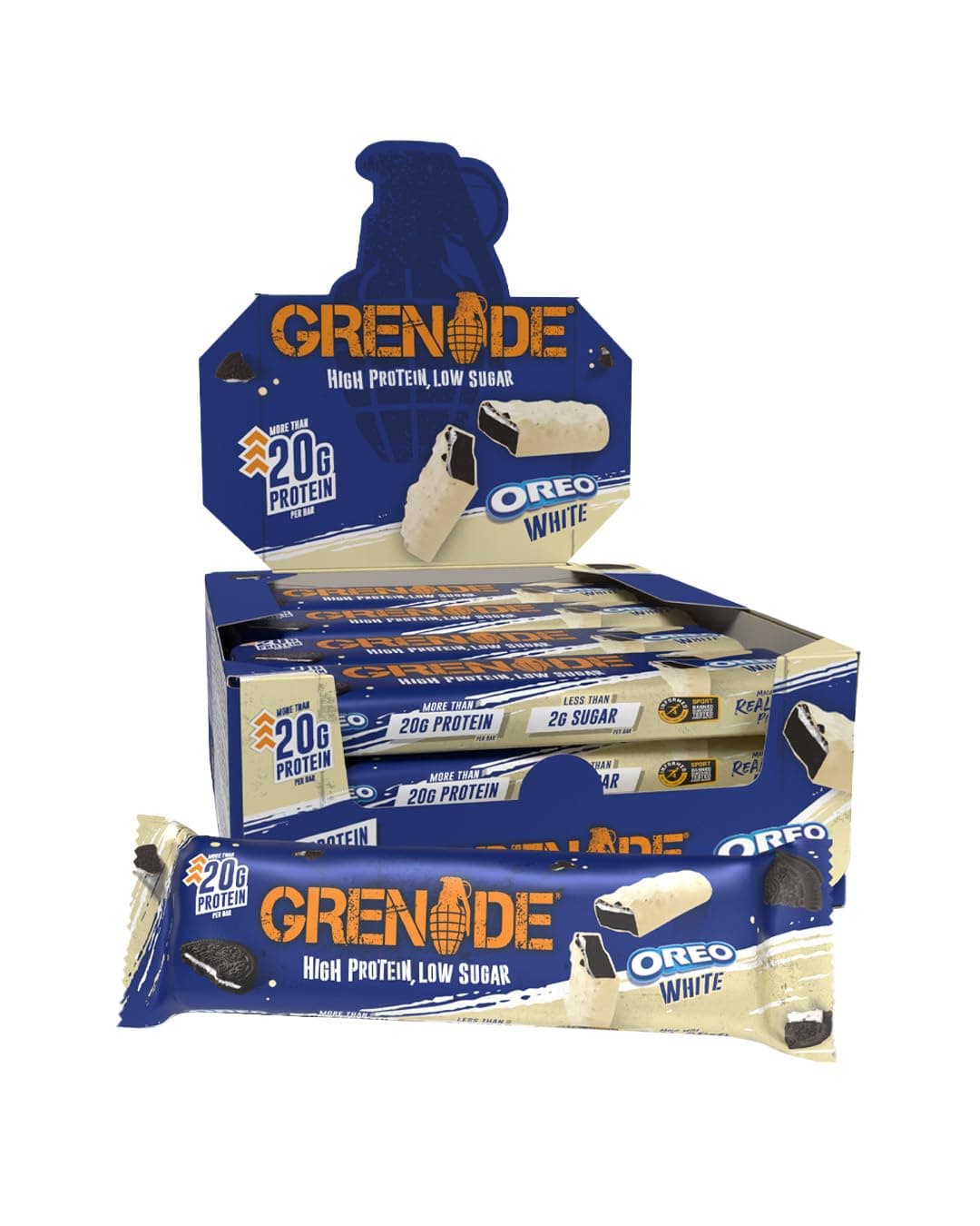 Grenade Grenade Proteinriegel, OREO White – Proteinreich & Zuckerarm, 12 x 60 g