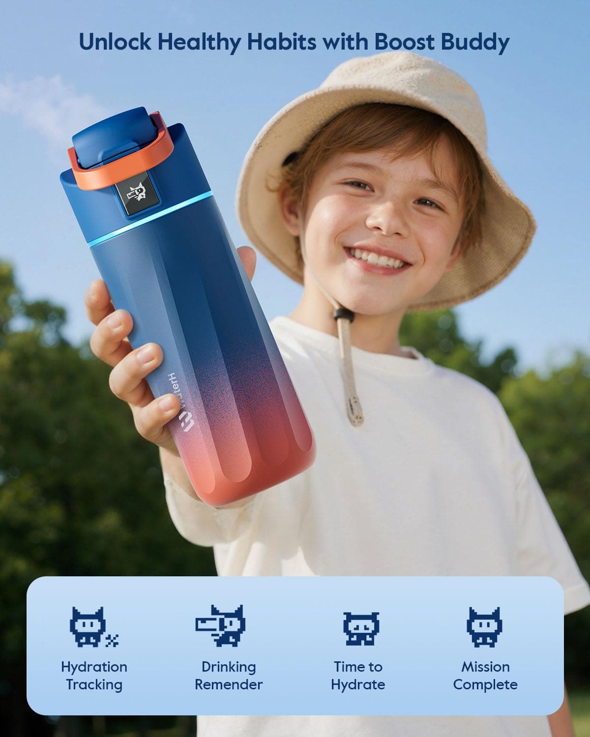 WATERH BOOST Smart Water Bottle with Reminder & Tracker, 473 ml – Bild 2