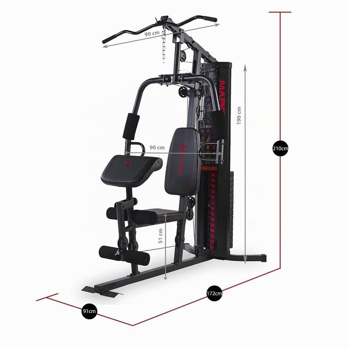 MARCY Appareil à Charges guidées Eclipse HG3000 Compact Home Gym - Tour de Poids de 68 kg – Bild 8