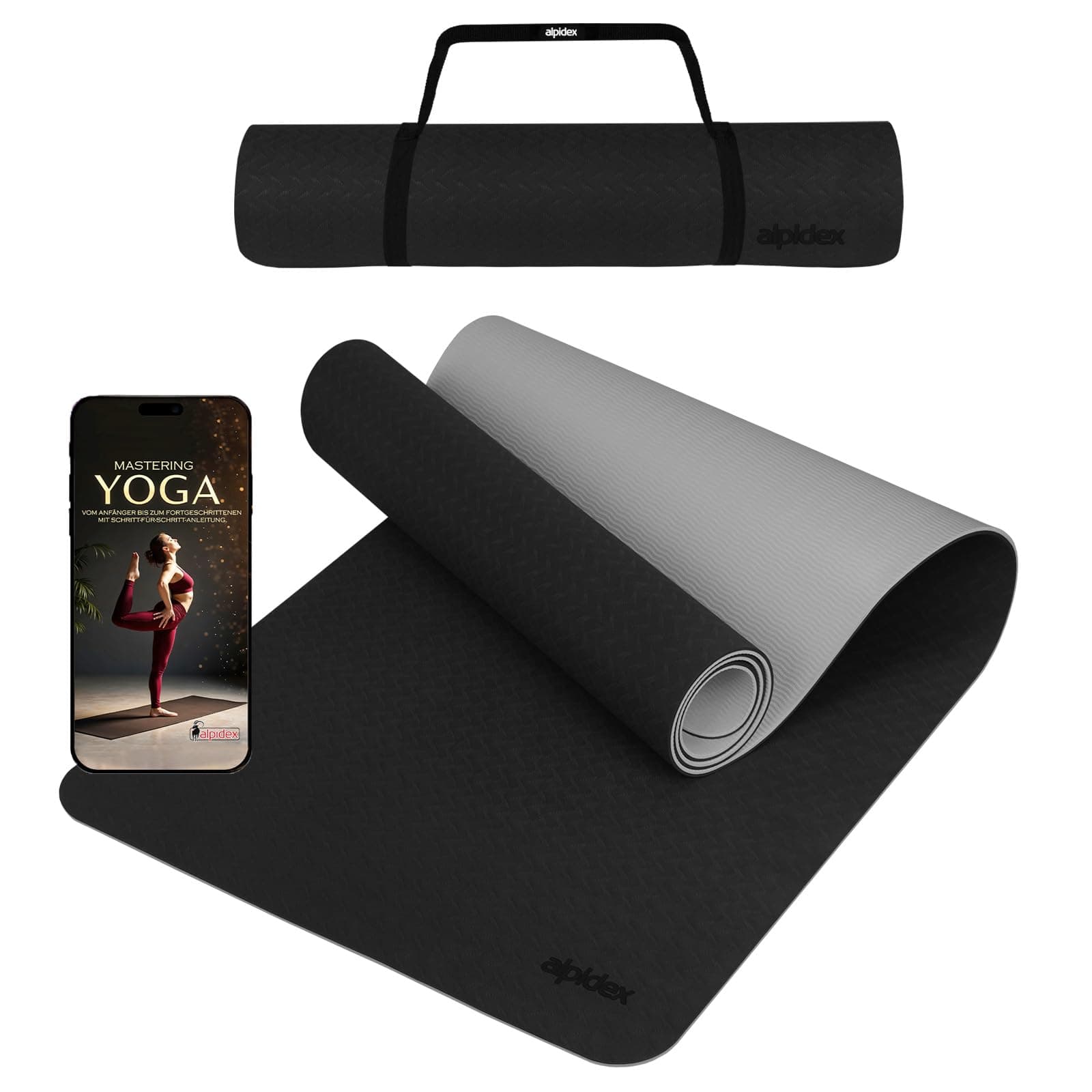 ALPIDEX ALPIDEX Yogamatte rutschfest 190 x 61 x 0.6 cm