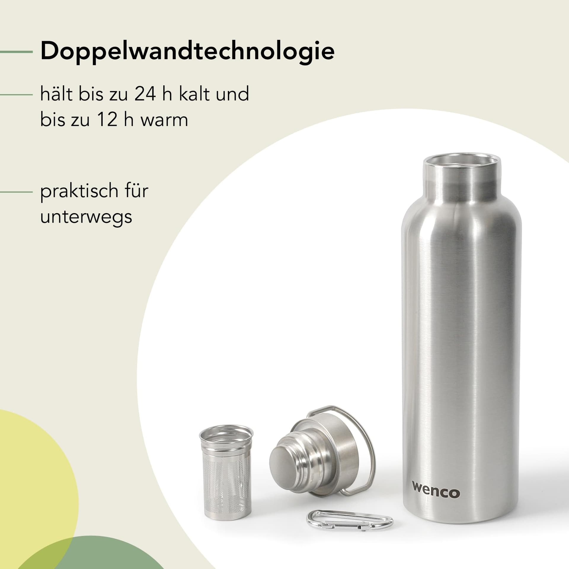 wenco Trinkflasche Edelstahl 0,75l – Bild 3