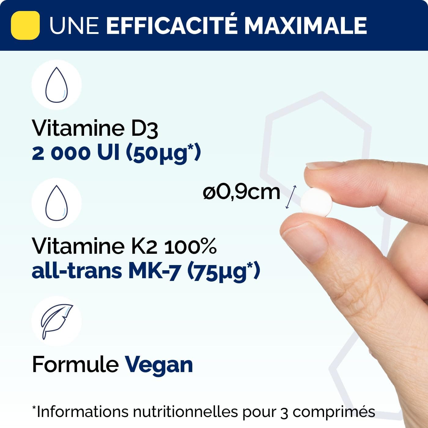 Nujimé Vitamine D3 (2000UI) + K2 (all-trans MK7 – Bild 3