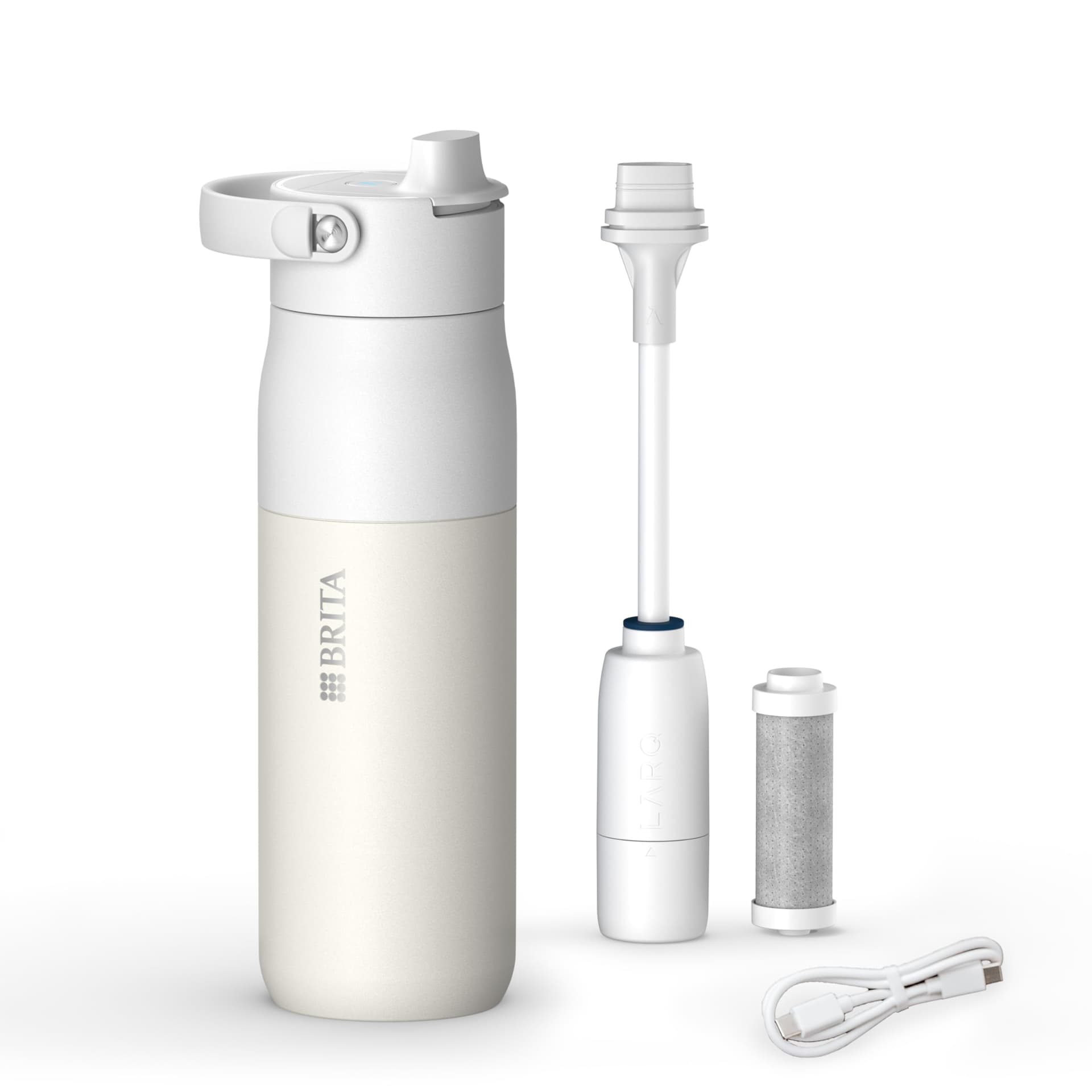 BRITA LARQ iQ Digitale Filter Trinkflasche weiß (680 ml