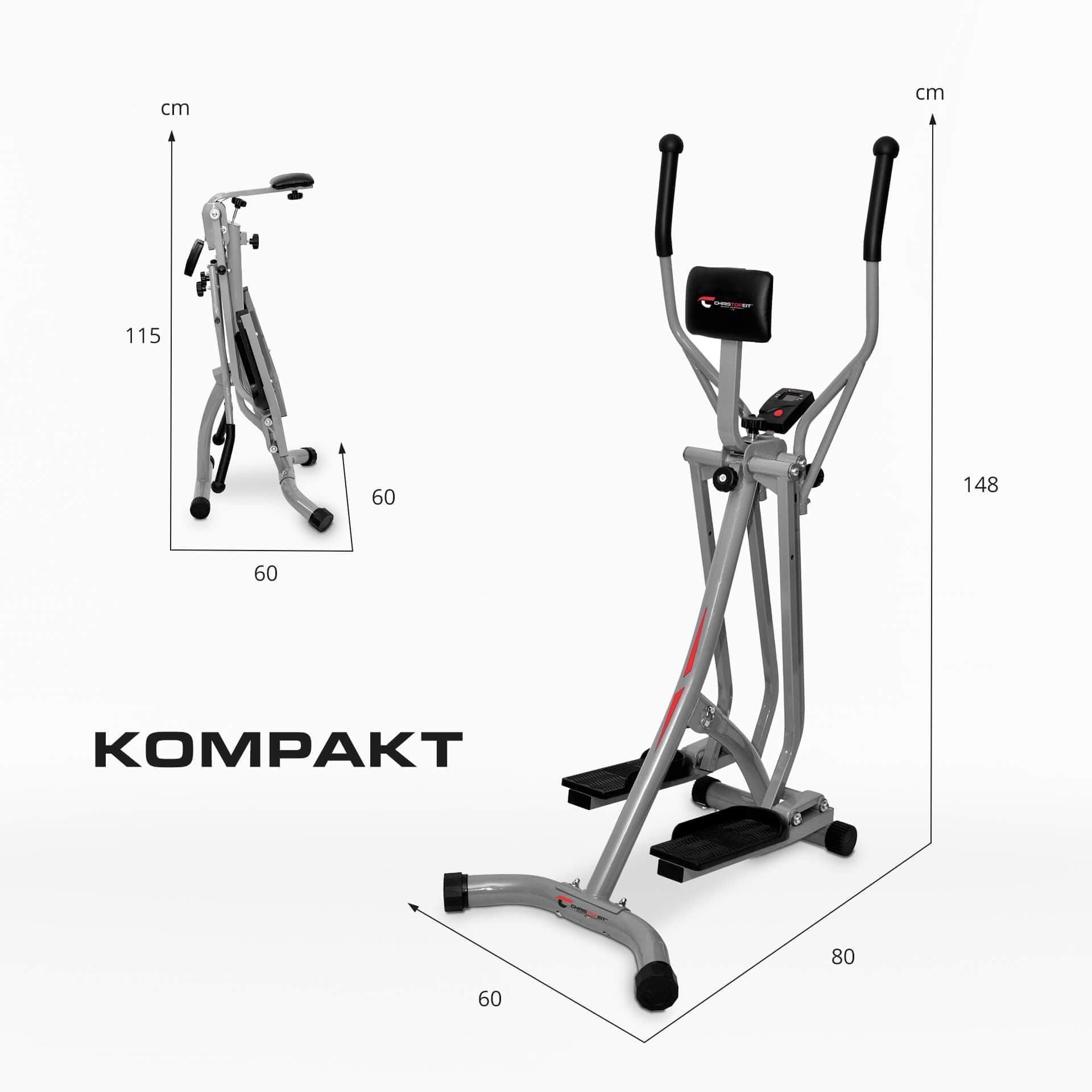 CHRISTOPEIT SPORT GERMANY Christopeit Crosstrainer Walker klappbar, Ellipsentrainer für Zuhause, bis 100kg – Bild 6