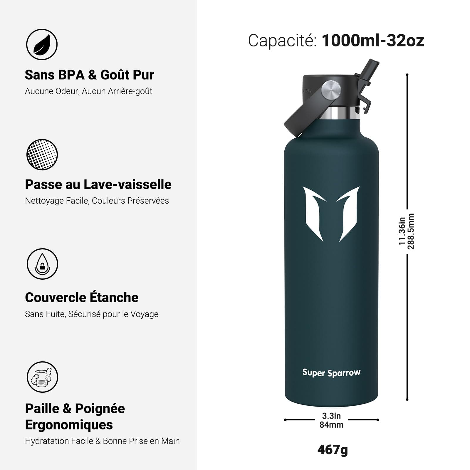Super Sparrow Gourde Isotherme 1L – Bild 3