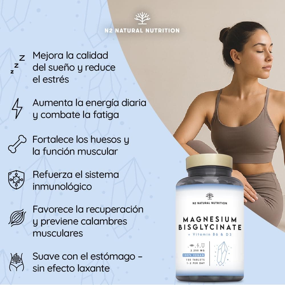 N2 Natural Nutrition Magnesio Bisglicinato 2250 mg – Bild 3