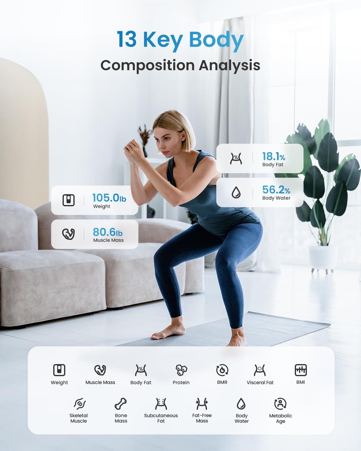 RENPHO Körperfettwaage Bluetooth Digital Personenwaagen – Bild 3