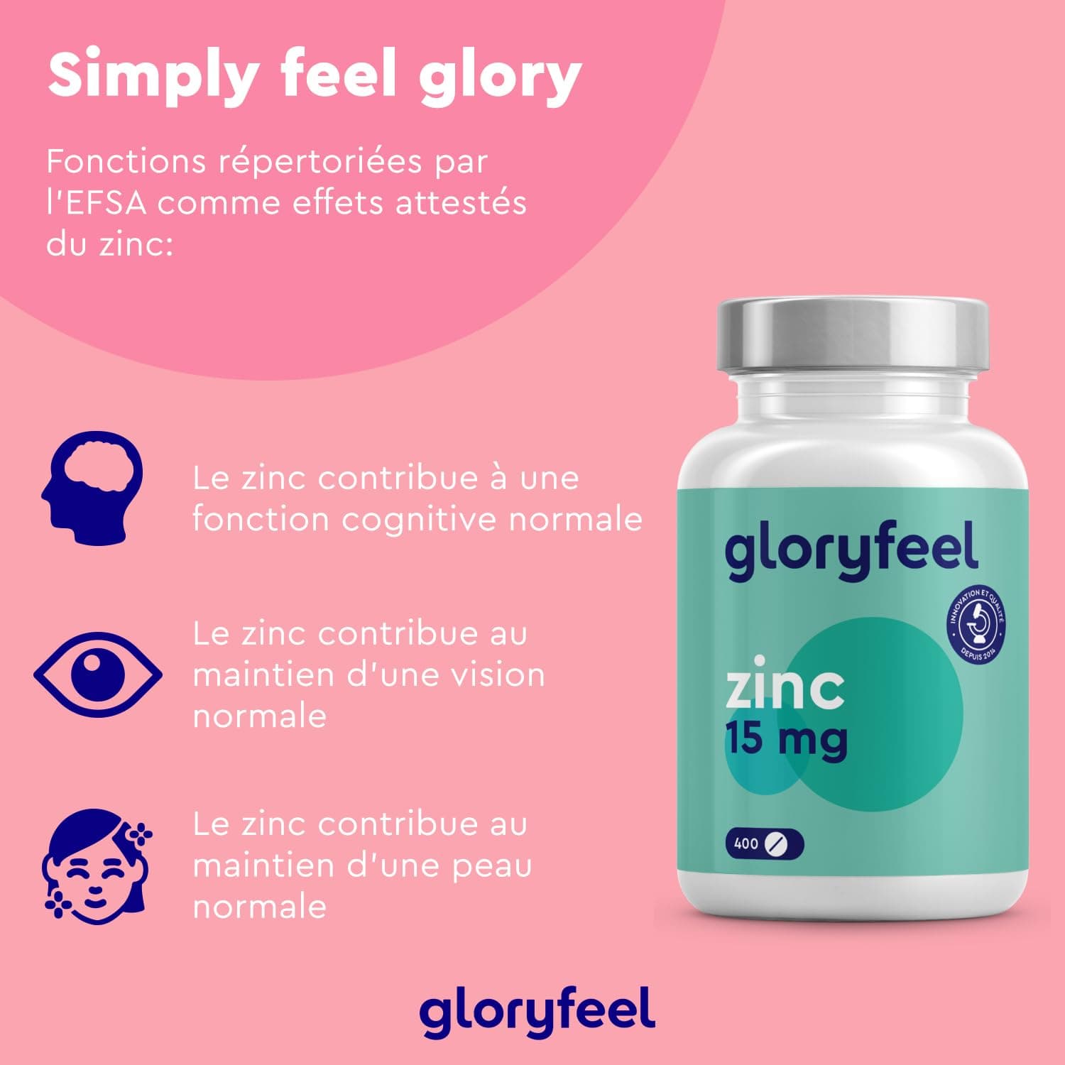 Gloryfeel Zinc, 400 Comprimés – Bild 3