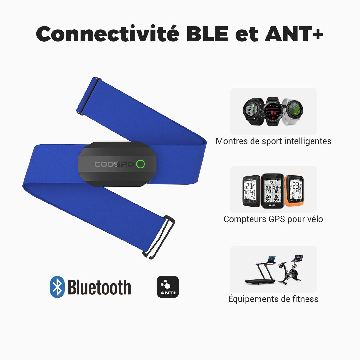 CooSpo H808S Capteur de Fréquence Cardiaque Bluetooth5.0 – Bild 3