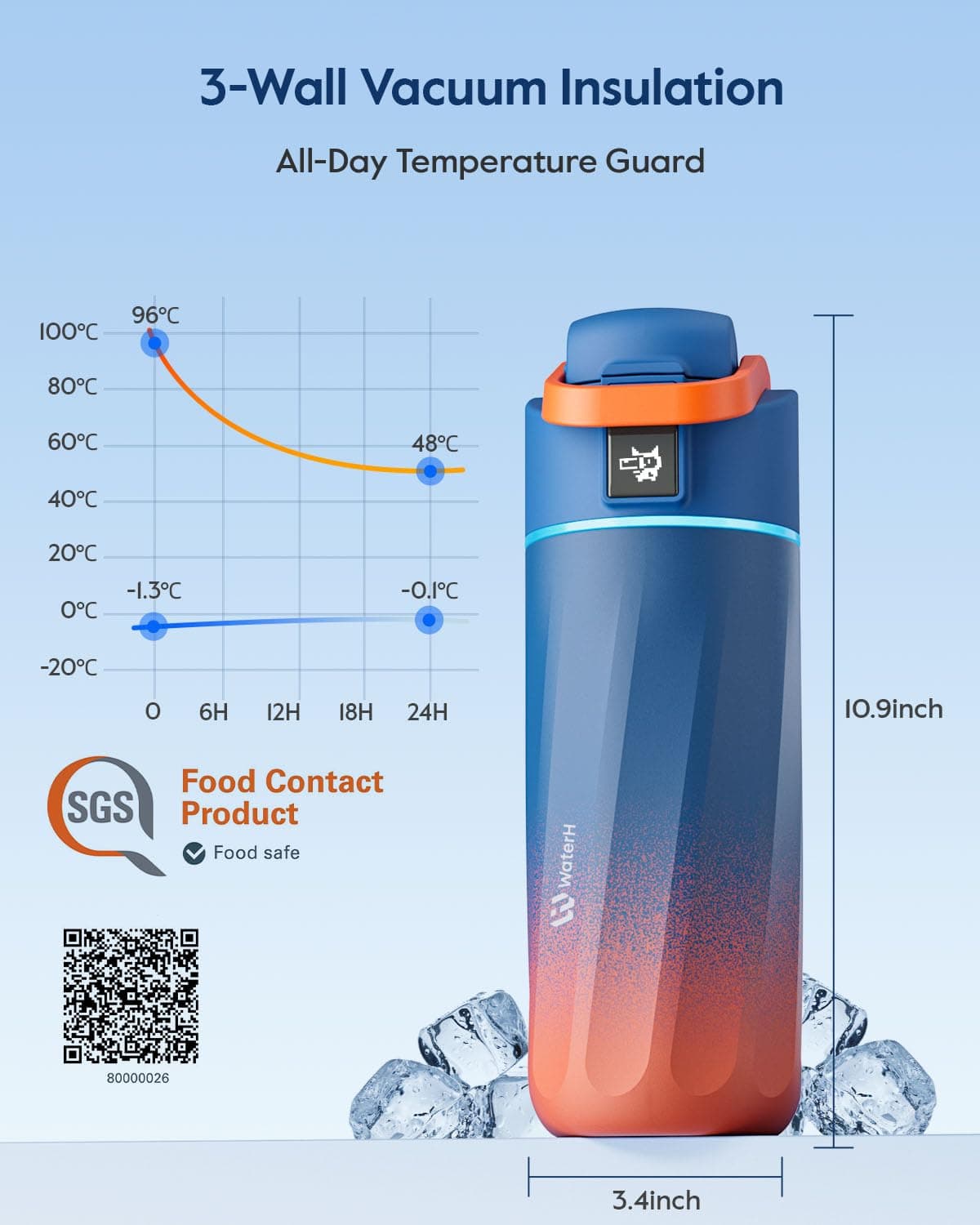 WATERH BOOST Smart Water Bottle with Reminder & Tracker, 473 ml – Bild 6
