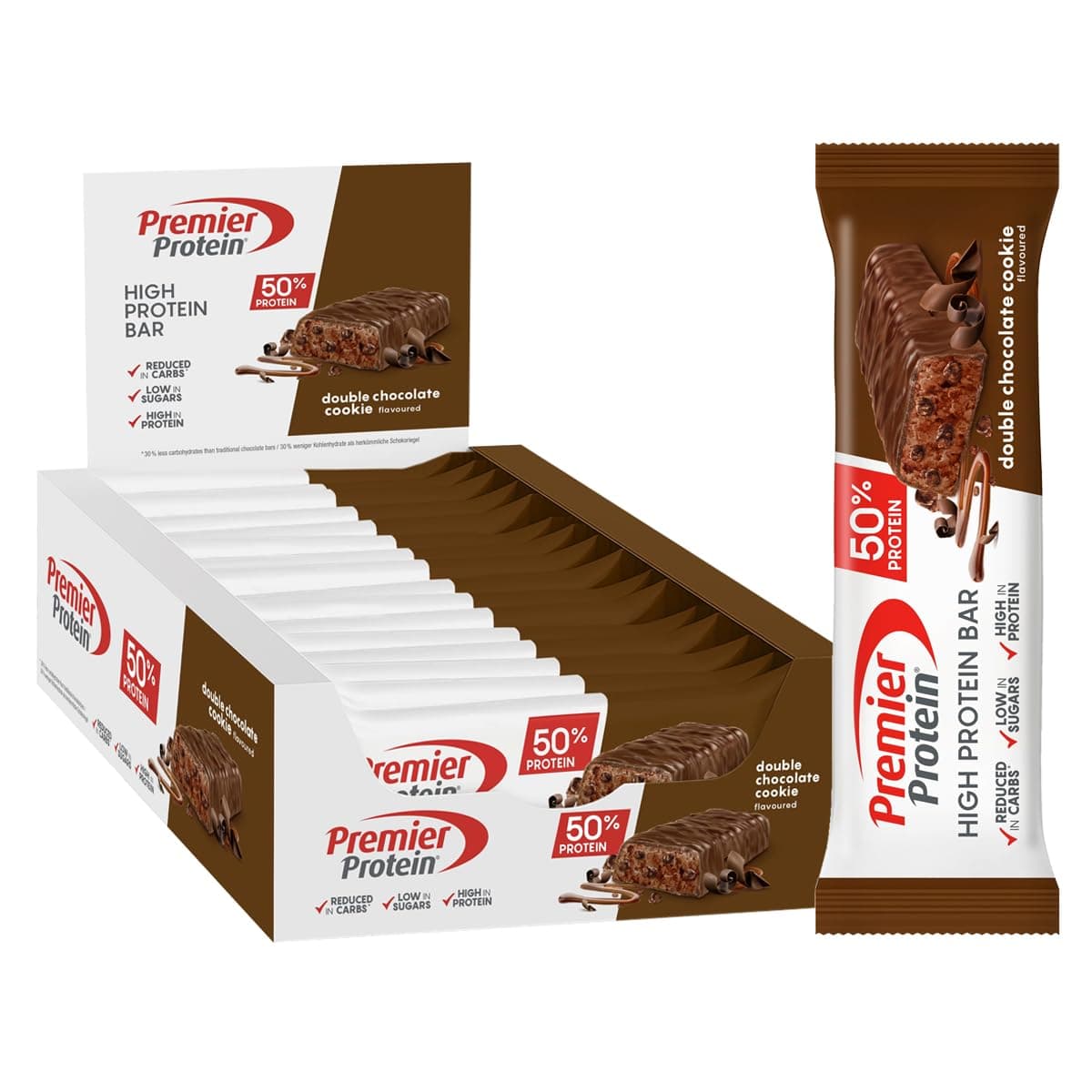 Premier Premier Protein - High Protein Bar 50% - Double Chocolate Cookie - 16x40g