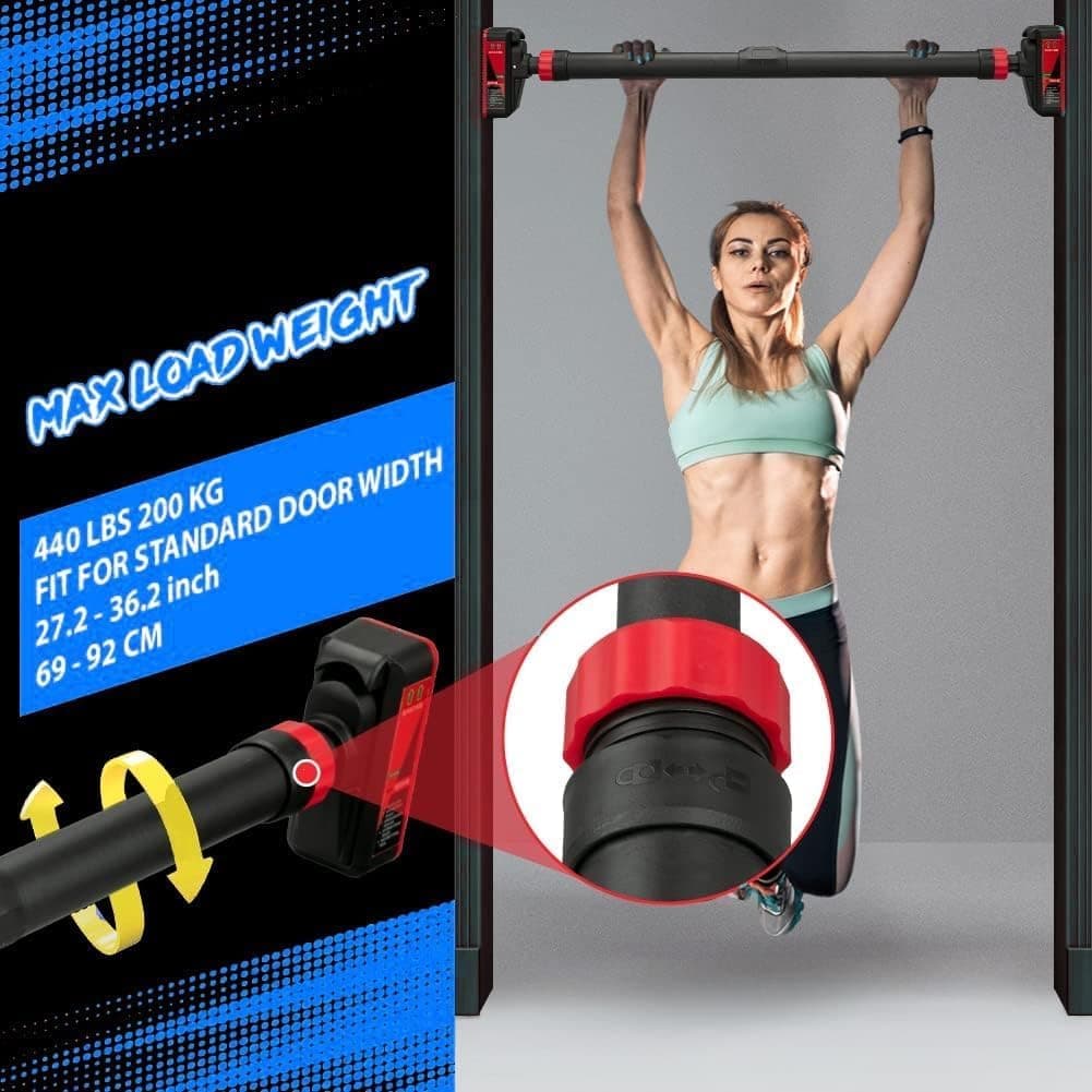 Garvee Pull Up Bar for Doorway - Adjustable No Screws Chin Up Bar for Home Gym, 440 LBS – Bild 2