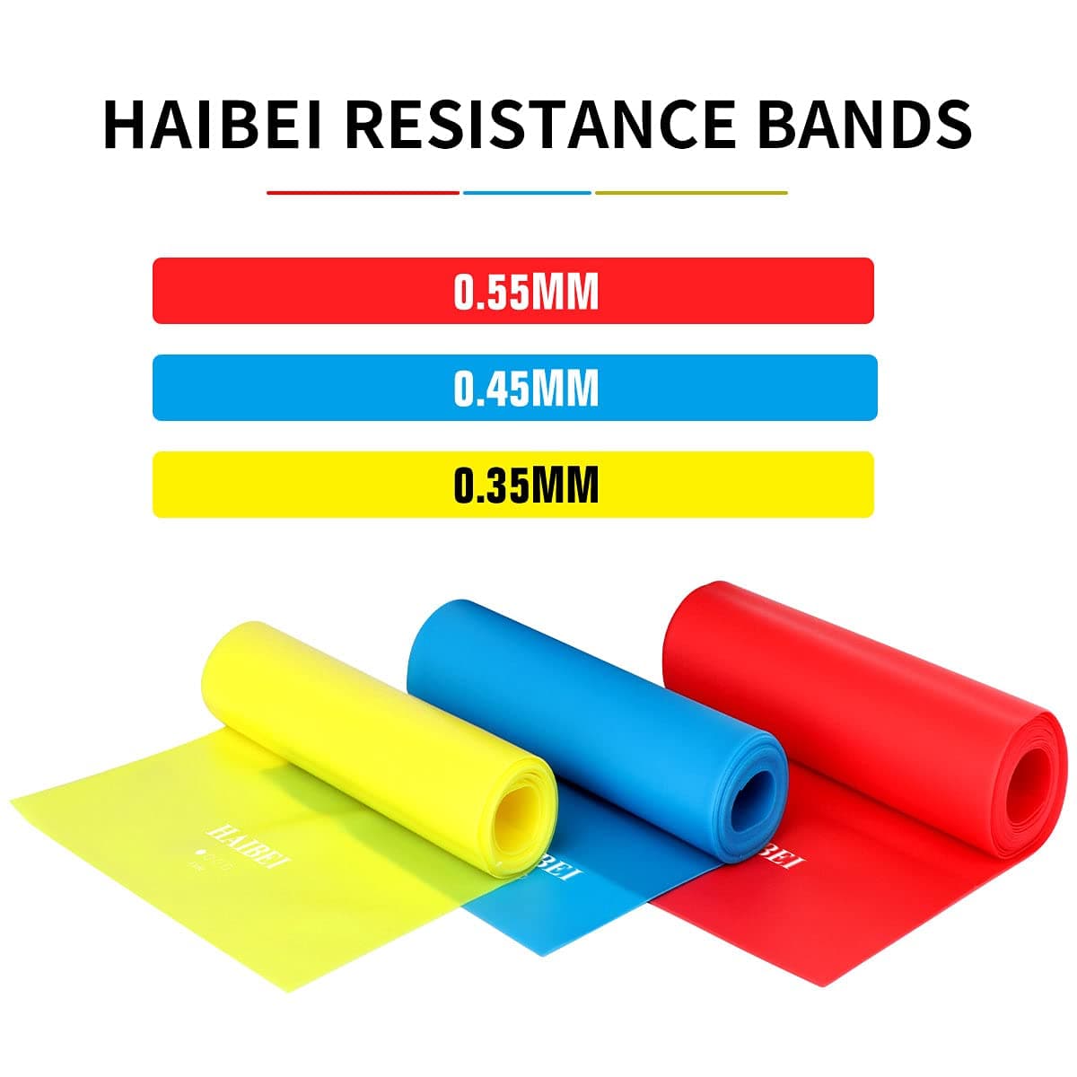 HAIBEI Resistance Bands Set Stretch Band Elastic Exercise – Bild 7