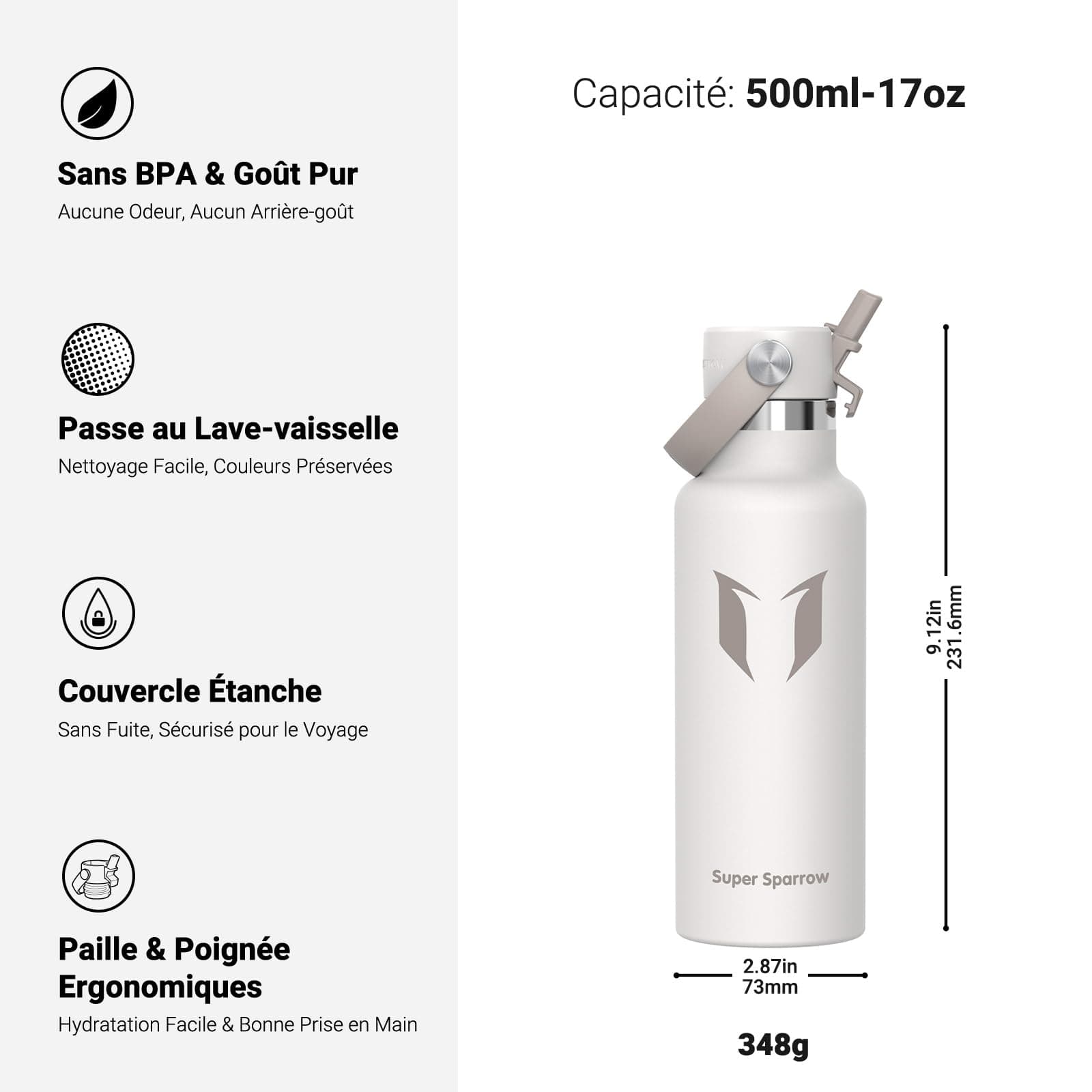 Super Sparrow Gourde Isotherme 500ml – Bild 3