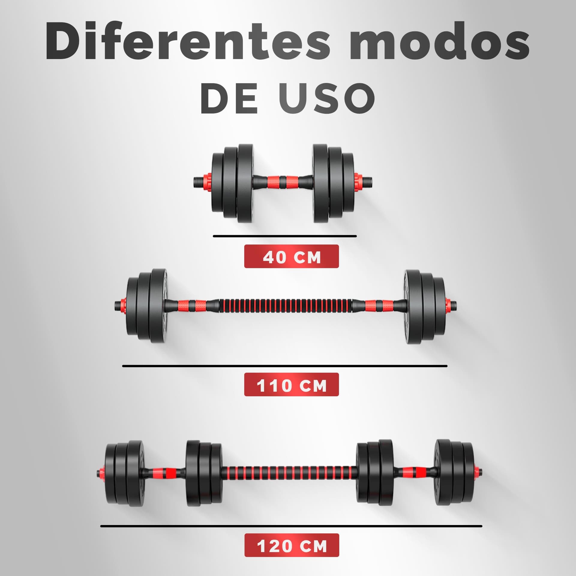 JUPPLIES Juego de Mancuernas Ajustables 4 en 1 + Kettlebell - 10kg – Bild 6