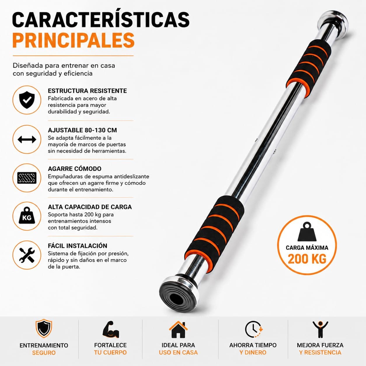 CABLEPELADO Barra dominadas para entrenamiento de fuerza – Bild 3