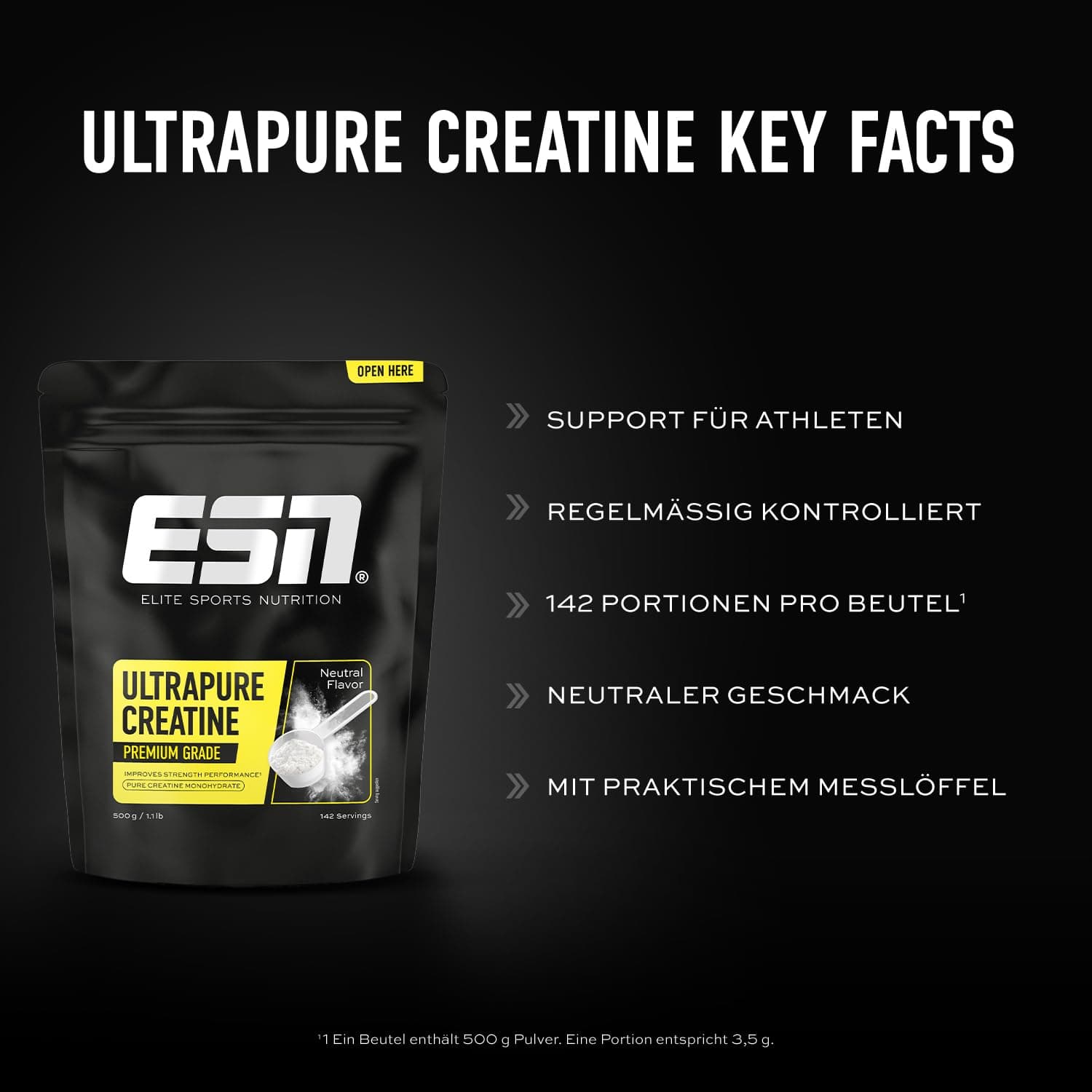 ESN Ultrapure Creatine Monohydrate, 500 g – Bild 2