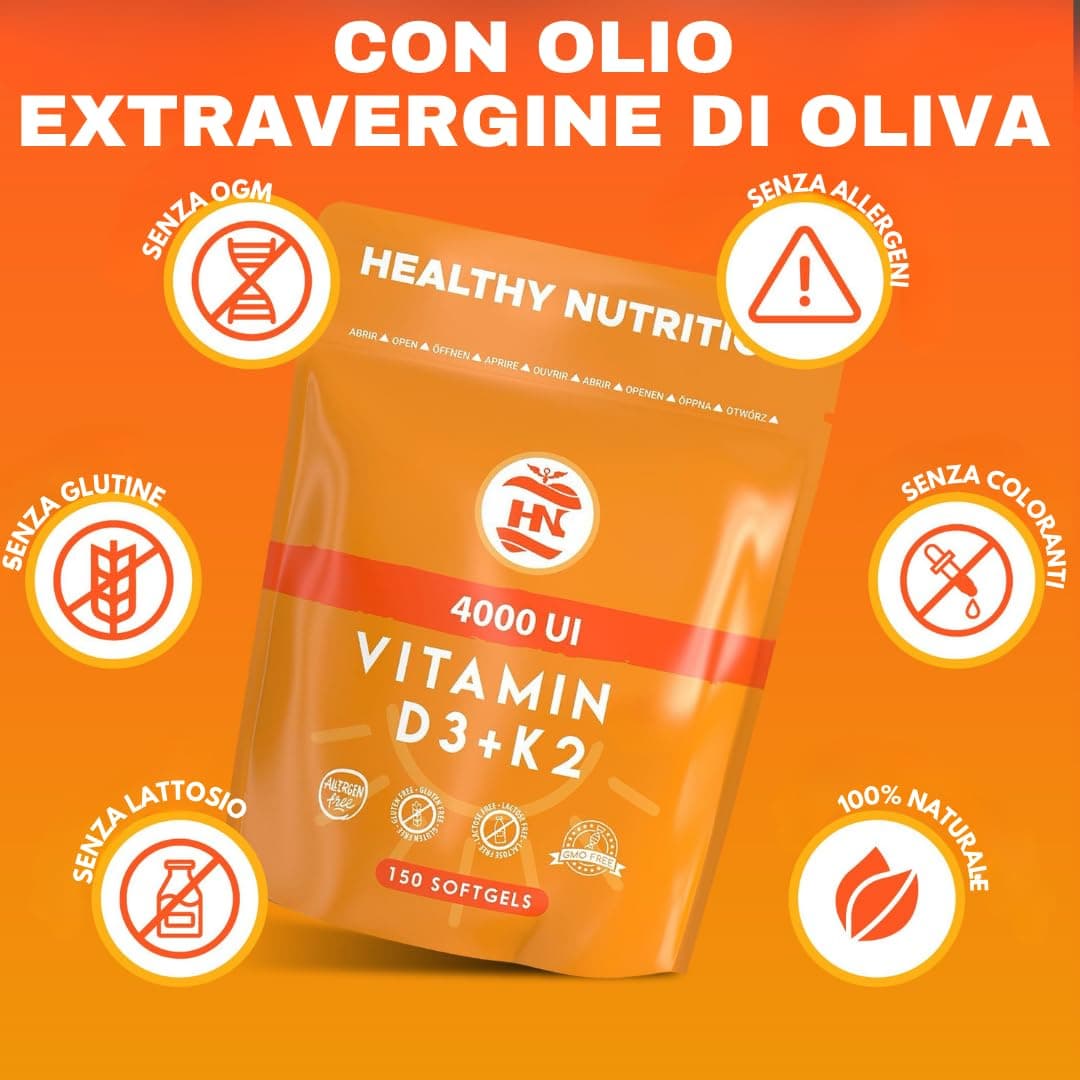 ONE Vitamina D3 K2 (4000 UI) di Alto Dosaggio Vitamina D – Bild 3
