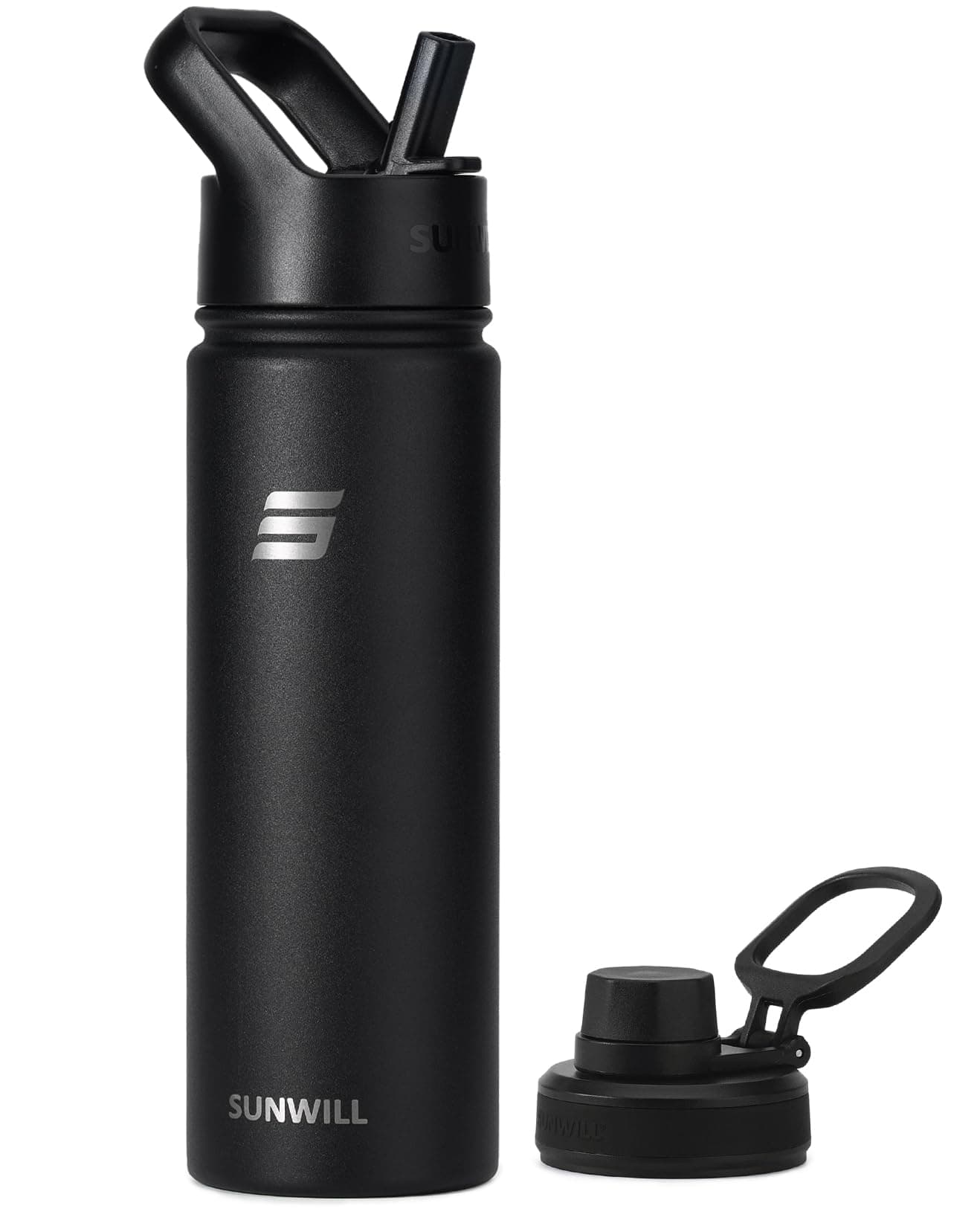 SUNWILL SUNWILL Metal Water Bottle with Straw Stainless Steel, 650ml