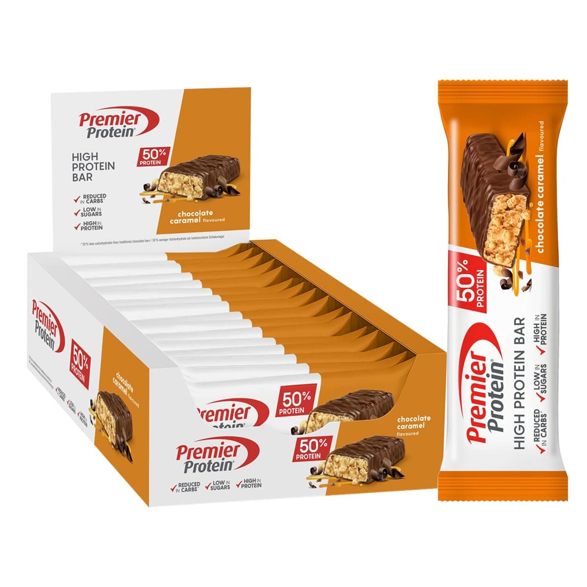 Premier Protein - High Protein Bar 50% - Chocolate Caramel - 16x40g