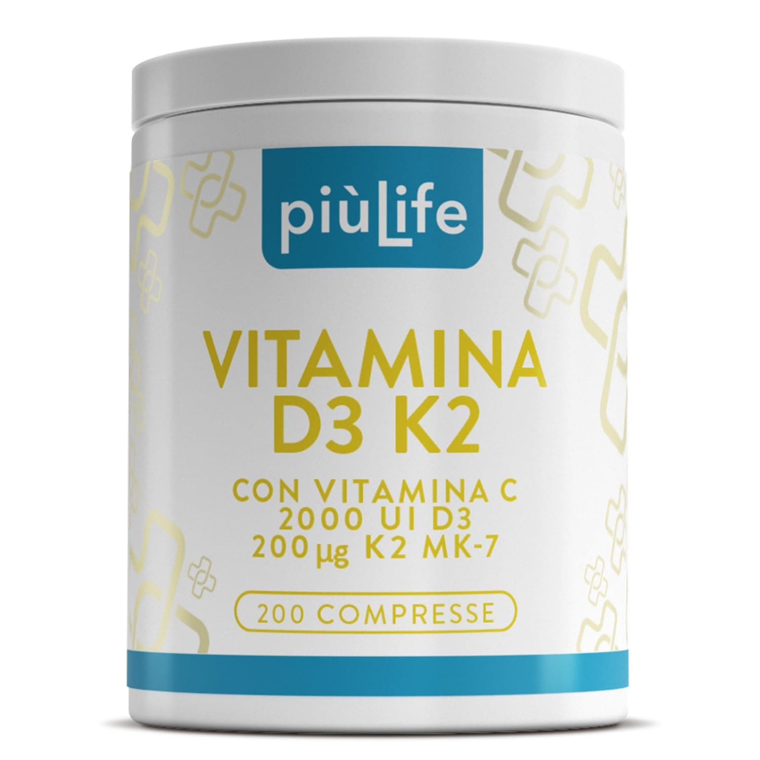 +LIFE Vitamina D3 K2 Mk7 Con Vitamina C PiùLife – 200 Compresse