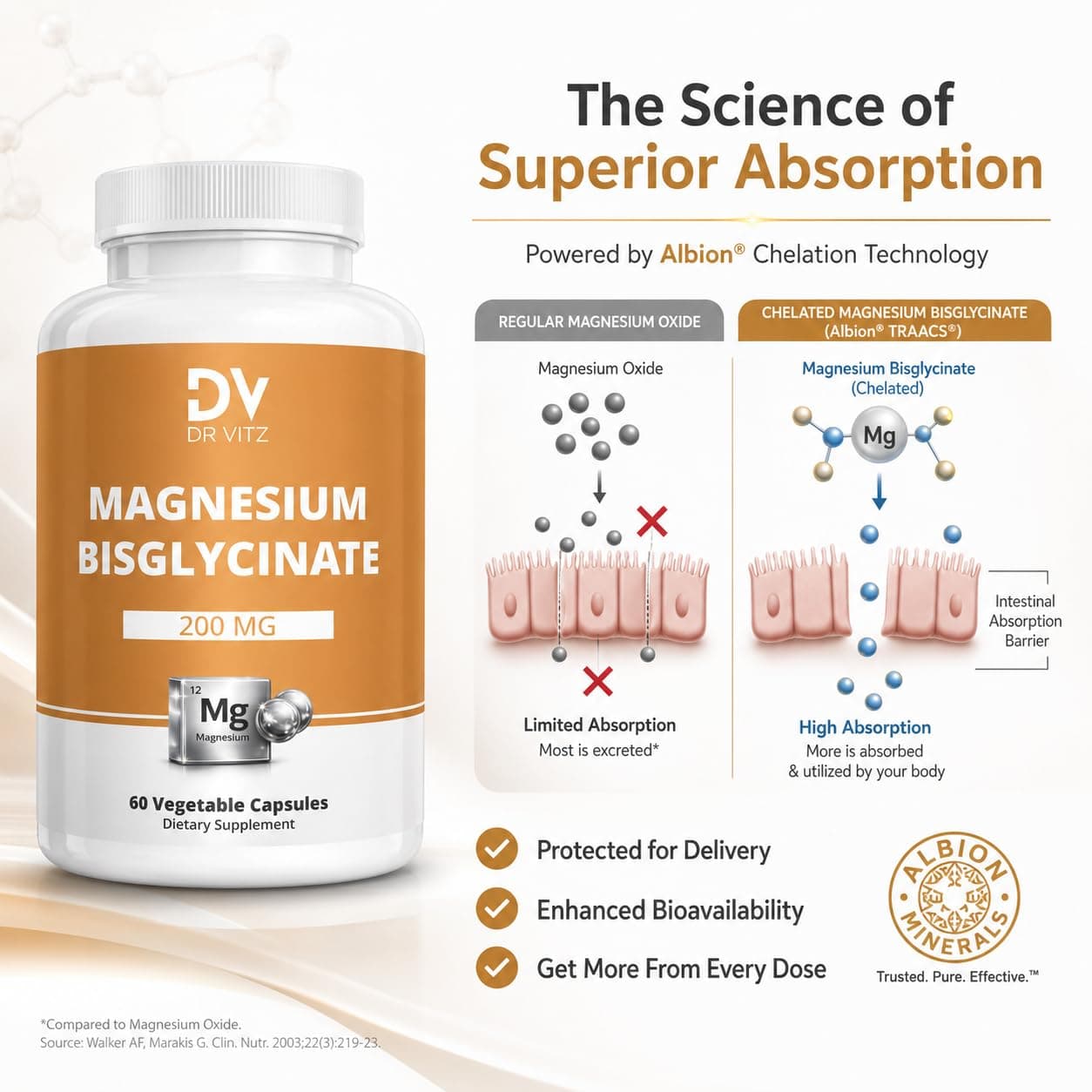 Dr Vitz Magnesium Bisglycinate Chelate 200mg – Bild 3
