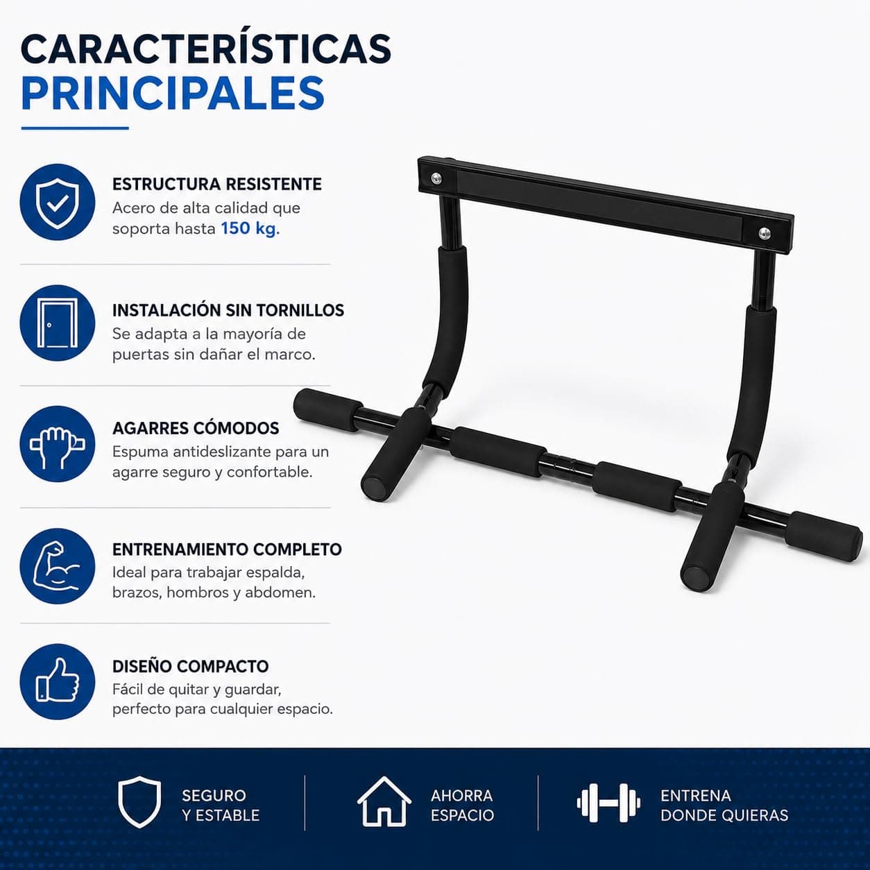 CABLEPELADO Barra dominadas para entrenamiento de fuerza – Bild 3