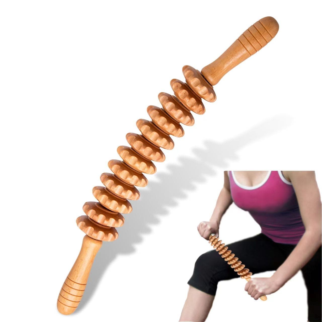 DAOZWUBGIH DAOZWUBGIH Rouleau de Massage Corporel en Bois