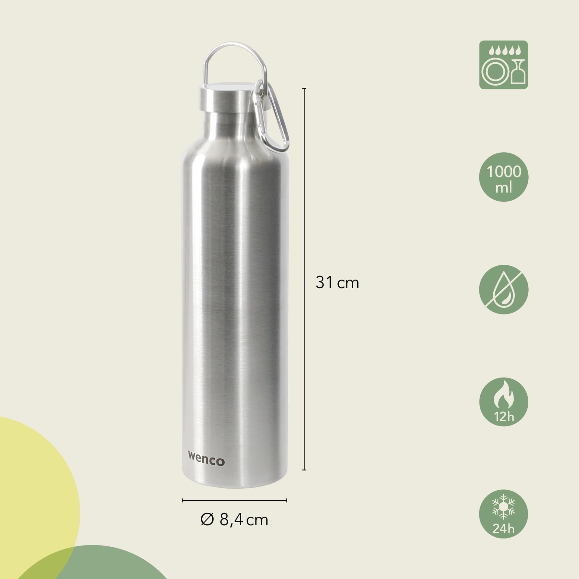 wenco Trinkflasche Edelstahl 1l – Bild 2