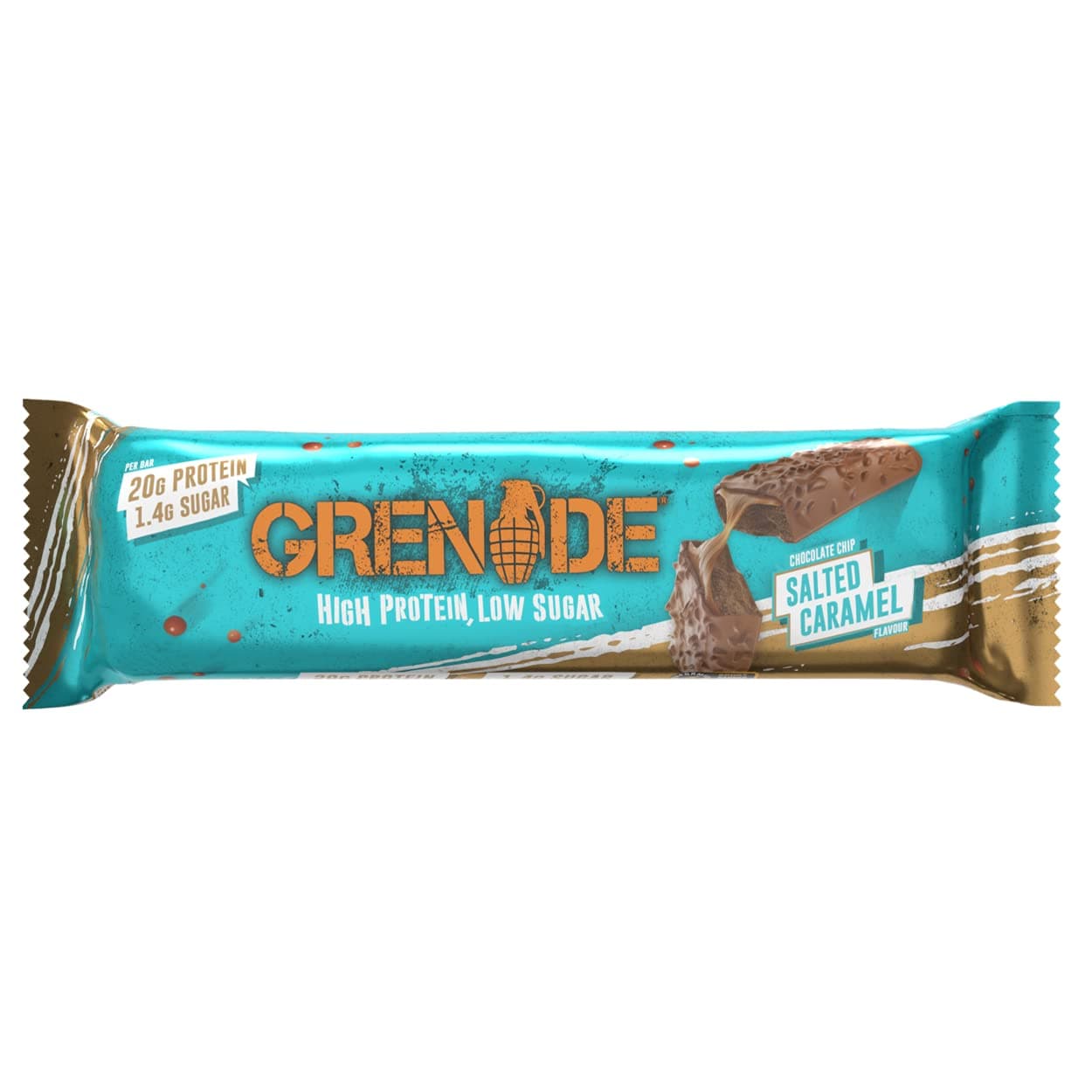 Grenade High Protein, Low Sugar Bar - Chocolate Chip Salted Caramel, 12 x 60 g – Bild 8