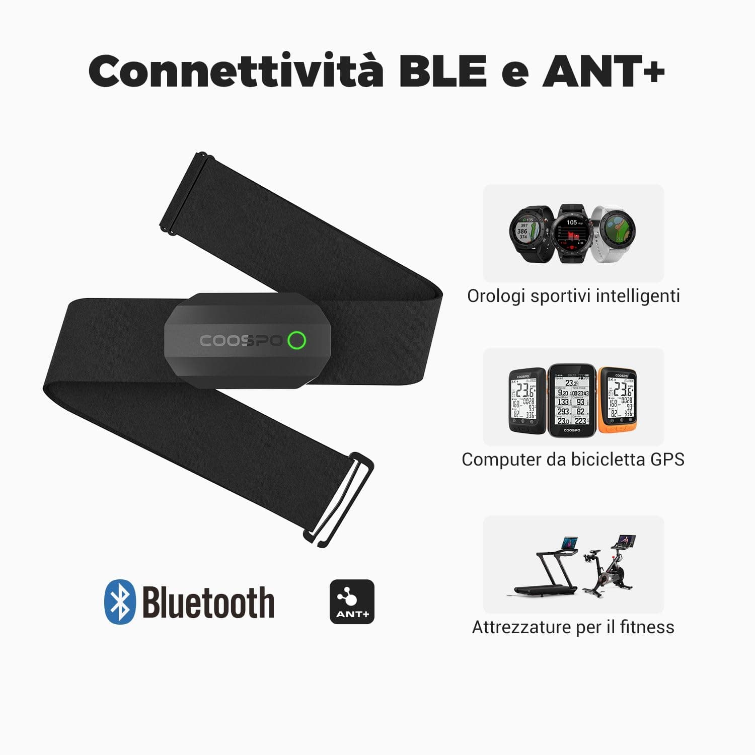 CooSpo H808S Brustgurt Pulsmesser ANT+/Bluetooth – Bild 4