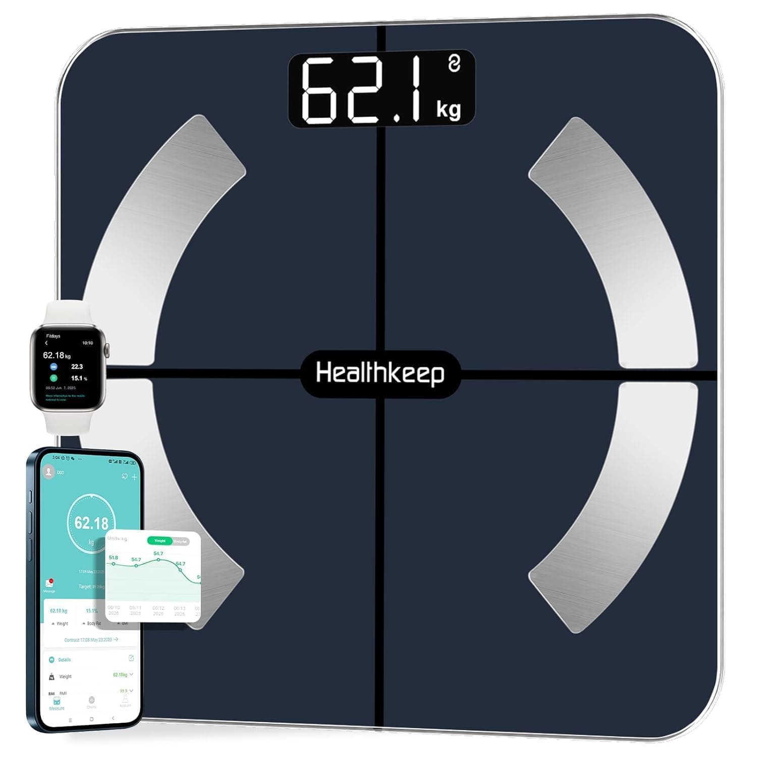Healthkeep Bilancia Intelligente Impedenziometrica Bluetooth con App