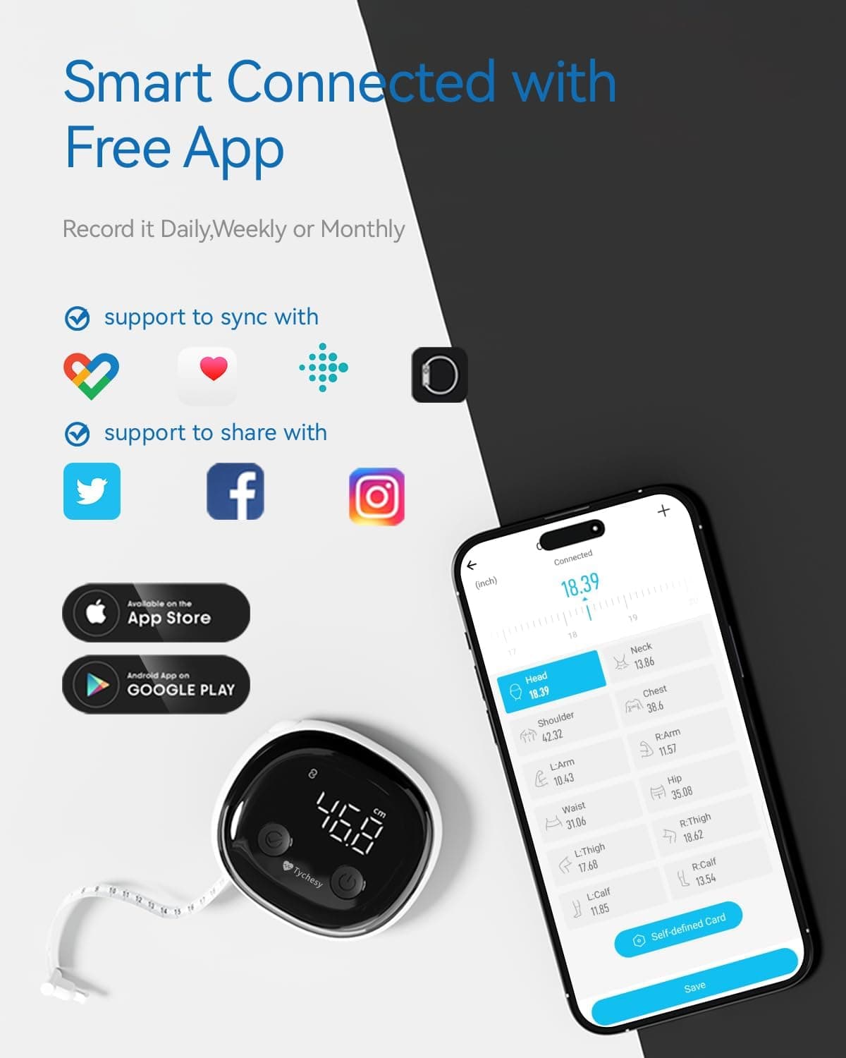 Tychesy Smart Body Tape Measure – Bild 5