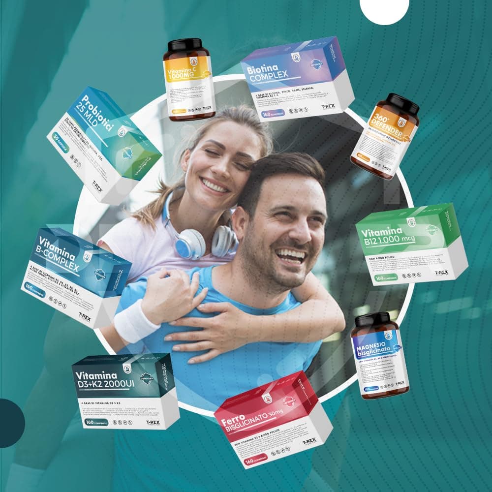 T-Rex Integratori Vitamina D3 2000 UI + Vitamina K2 160 compresse – Bild 5