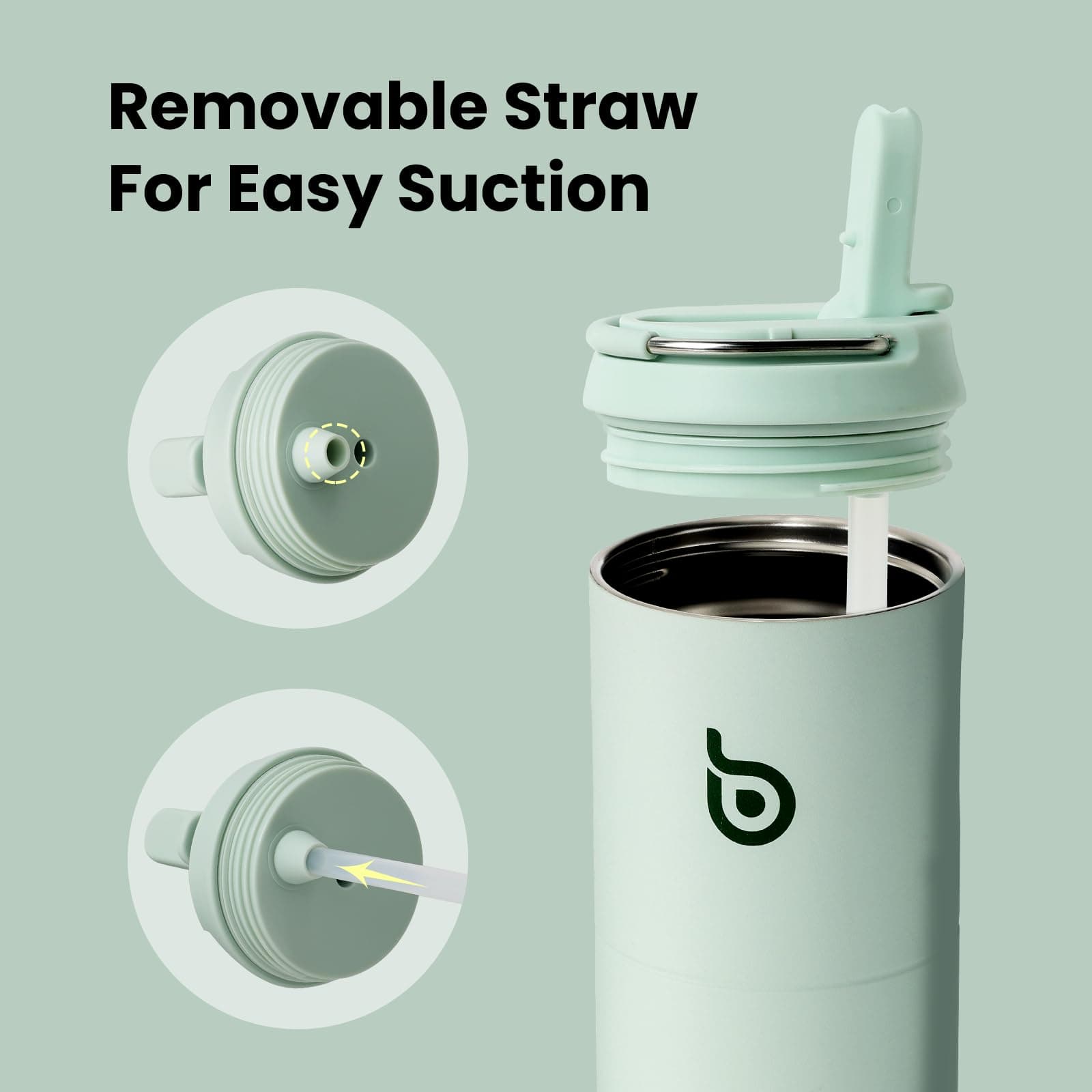 BOTTLE BOTTLE bottlebottle Stainless Steel Water Bottle with Straw and Lid – Bild 5