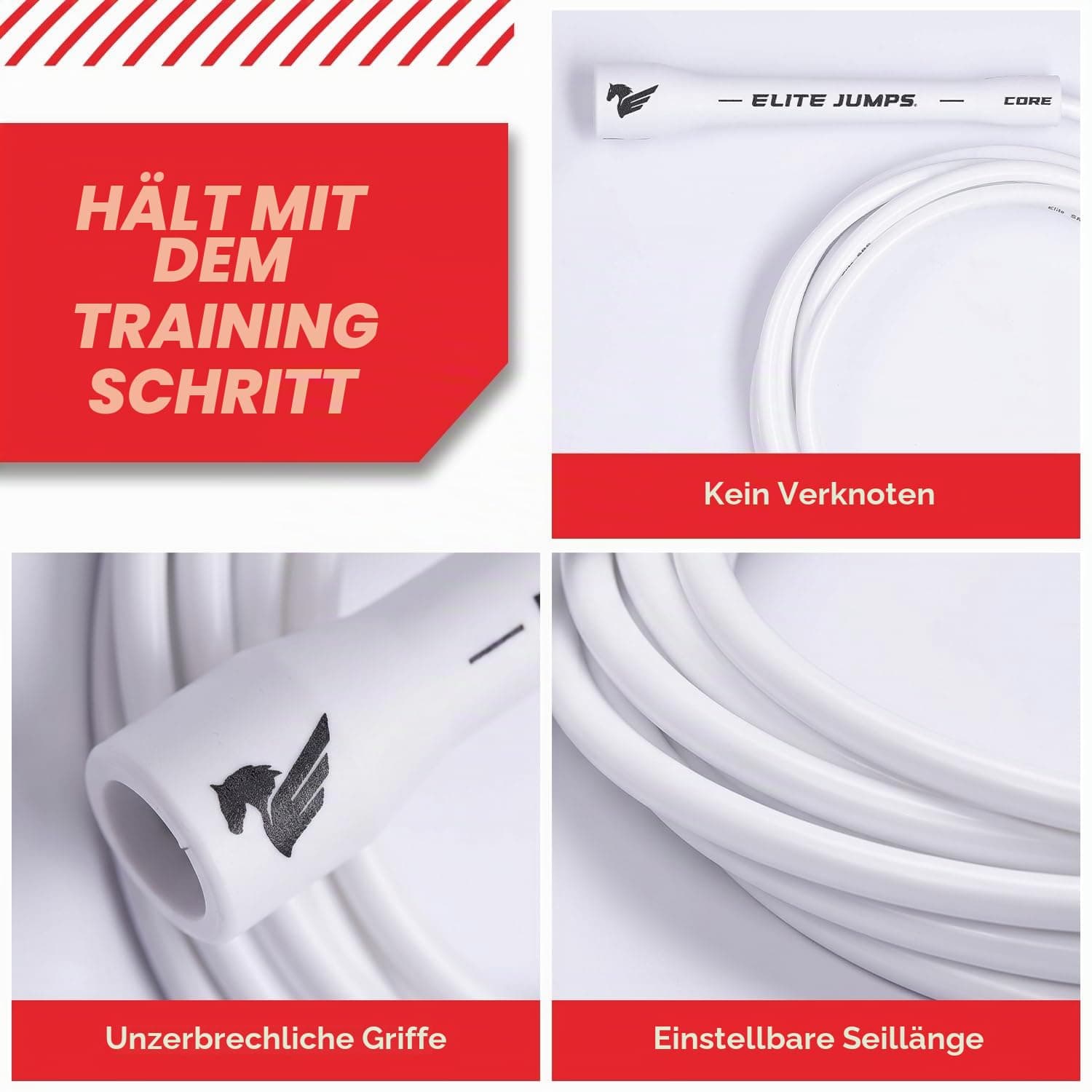 EliteSRS Elite Jumps Verstellbares Springseil für Erwachsene – Bild 8