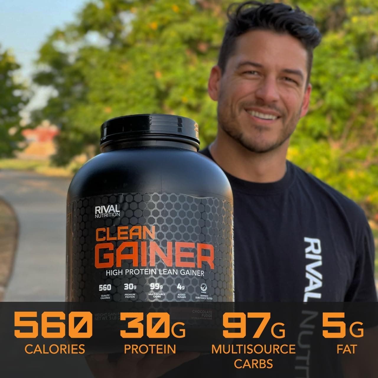 Rivalus Clean Gainer | High Protein Lean Mass Gainer Powder | 560 Calories, 30g – Bild 4