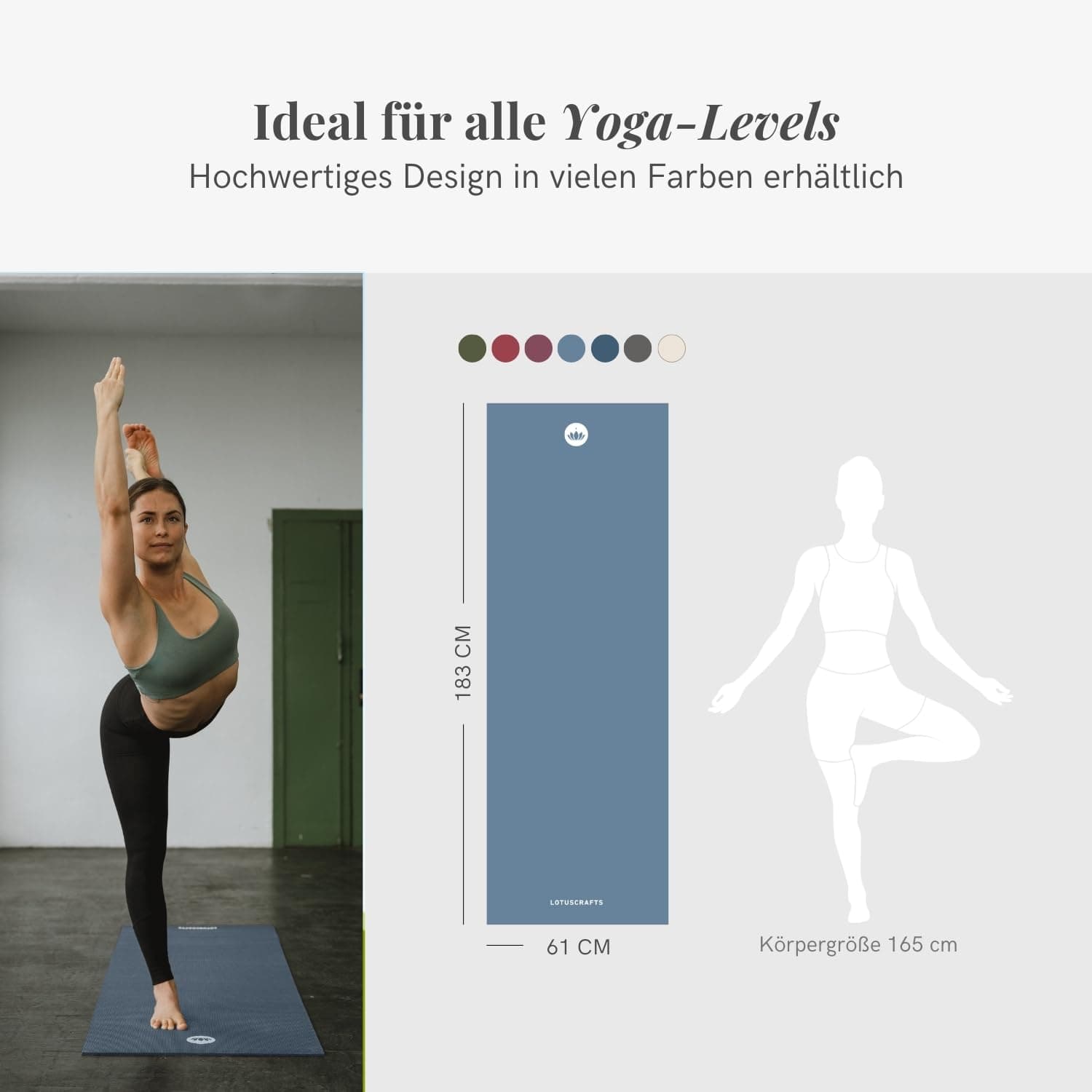 LOTUSCRAFTS® Yoga Matte 5 mm dick – Bild 4