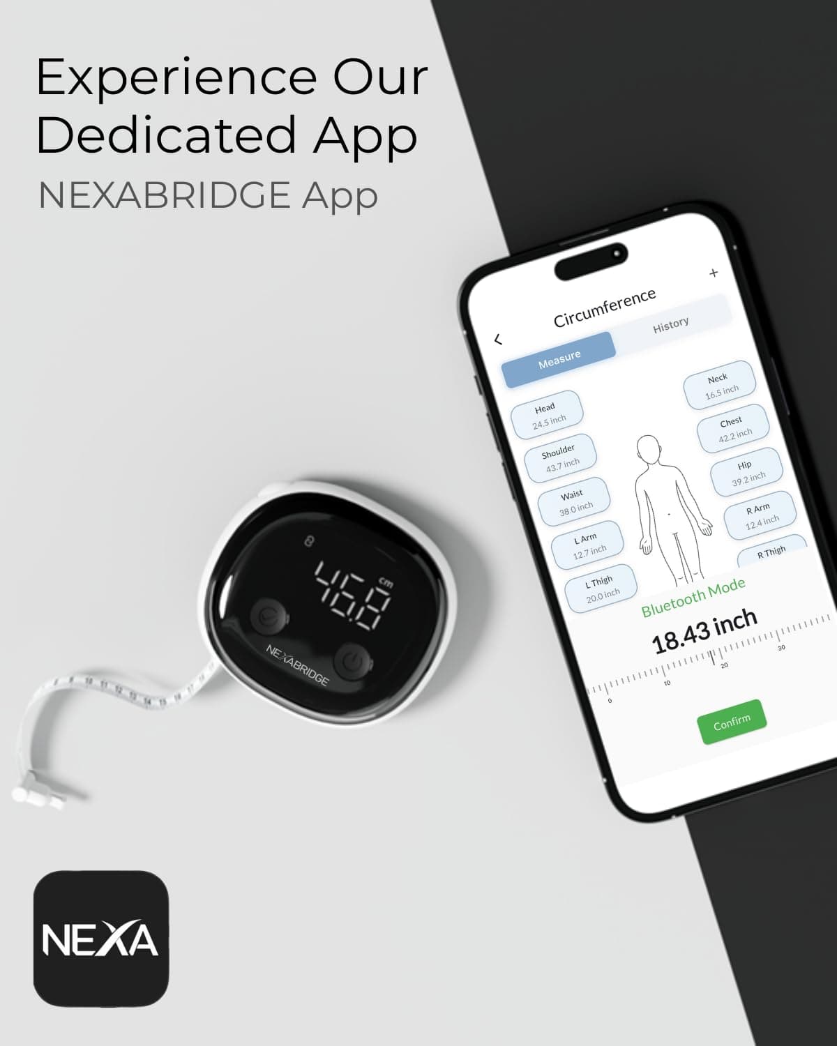 NEXABRIDGE Smart Body Tape Measure – Bild 2